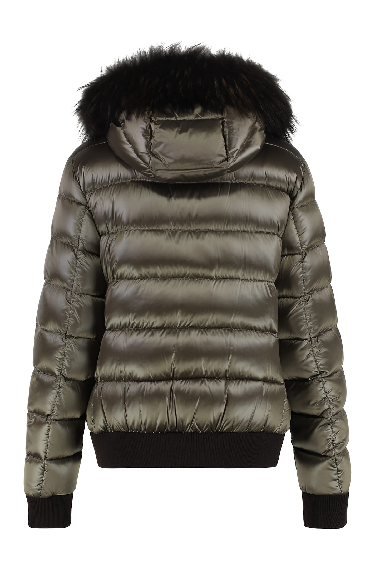 Moorer Barrel Hooded Short Down Jacket In Turtledove