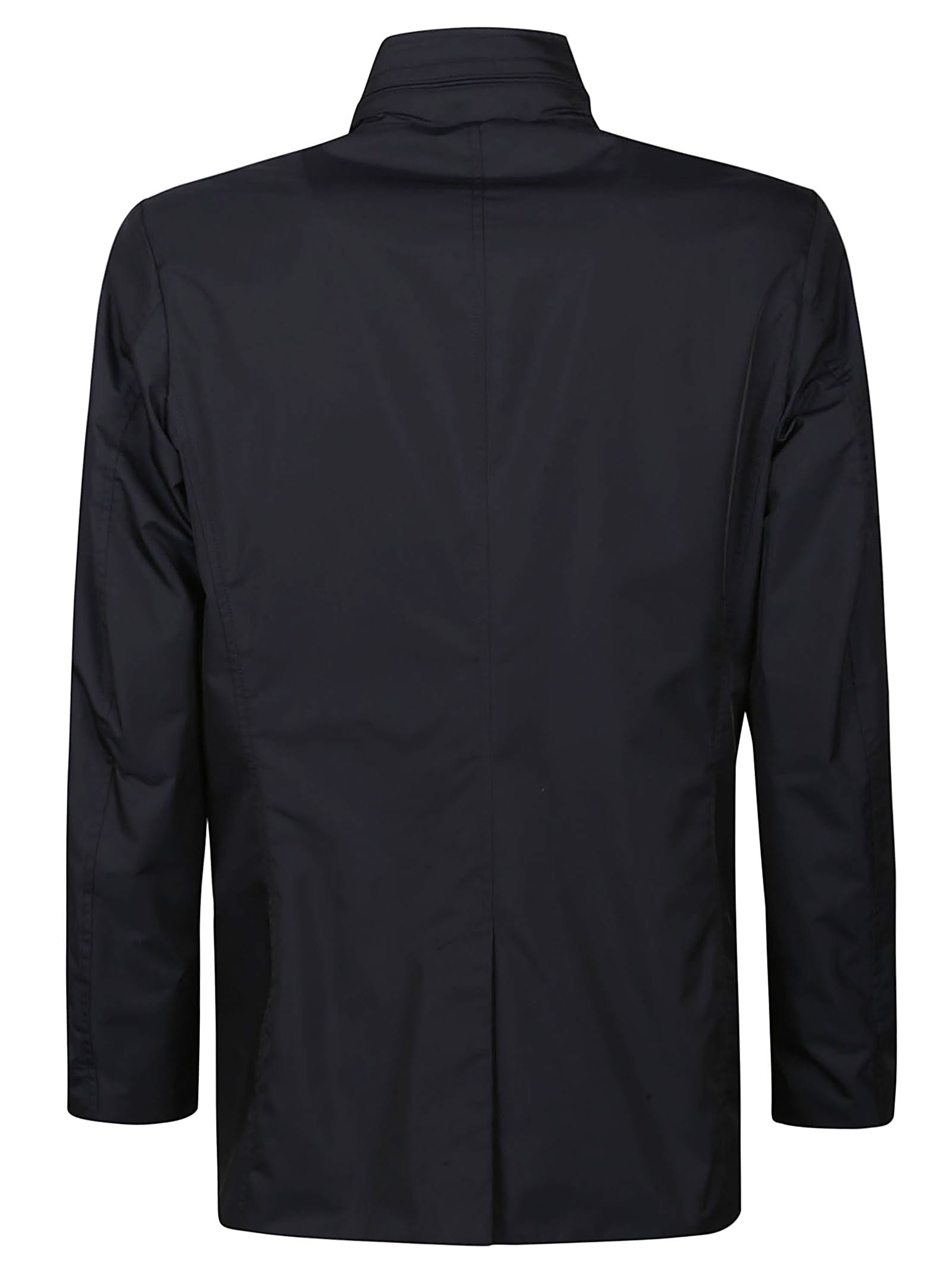 Moorer Pantcoat With Back Slit And Breasted Button In Blu