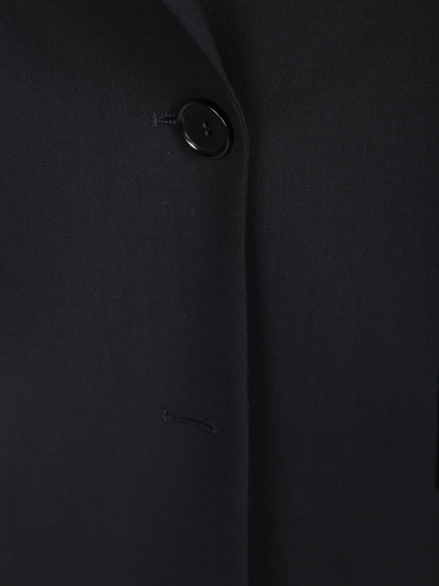 Msgm Tailored Black Jacket With Single Button Closure In Black