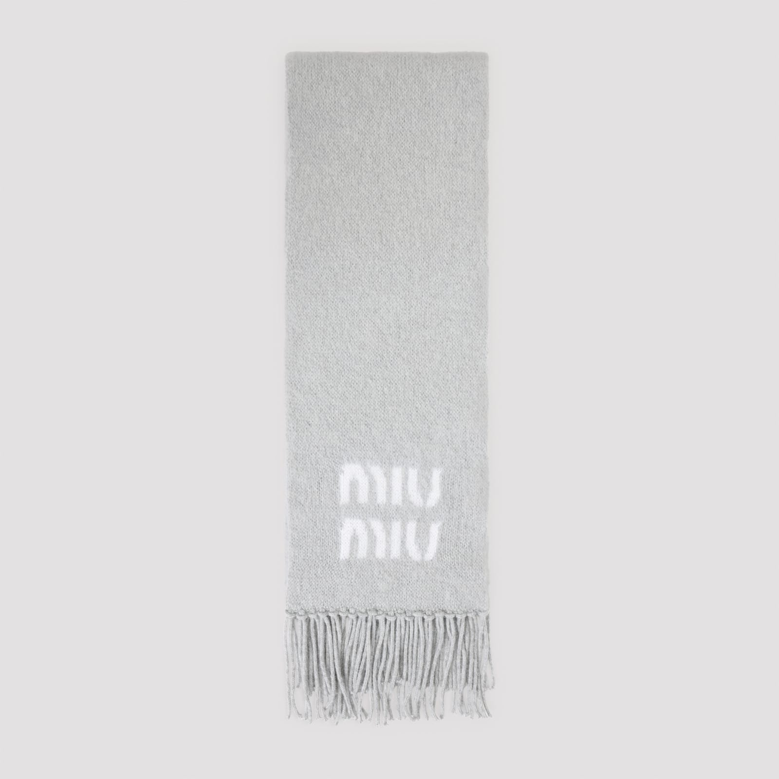 Miu Miu Mohair Scarf In Gray