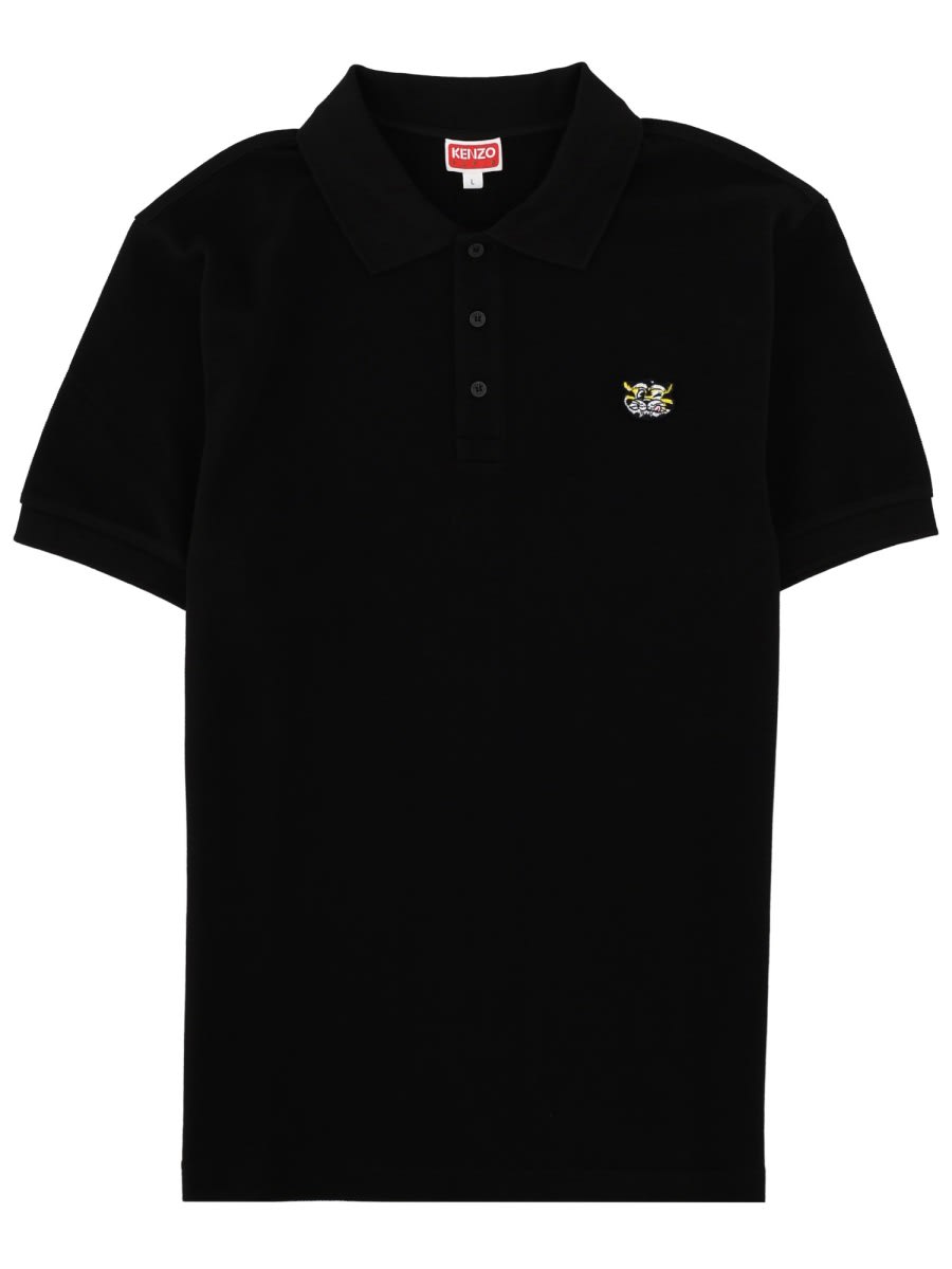 Kenzo Polo With Logo In Black