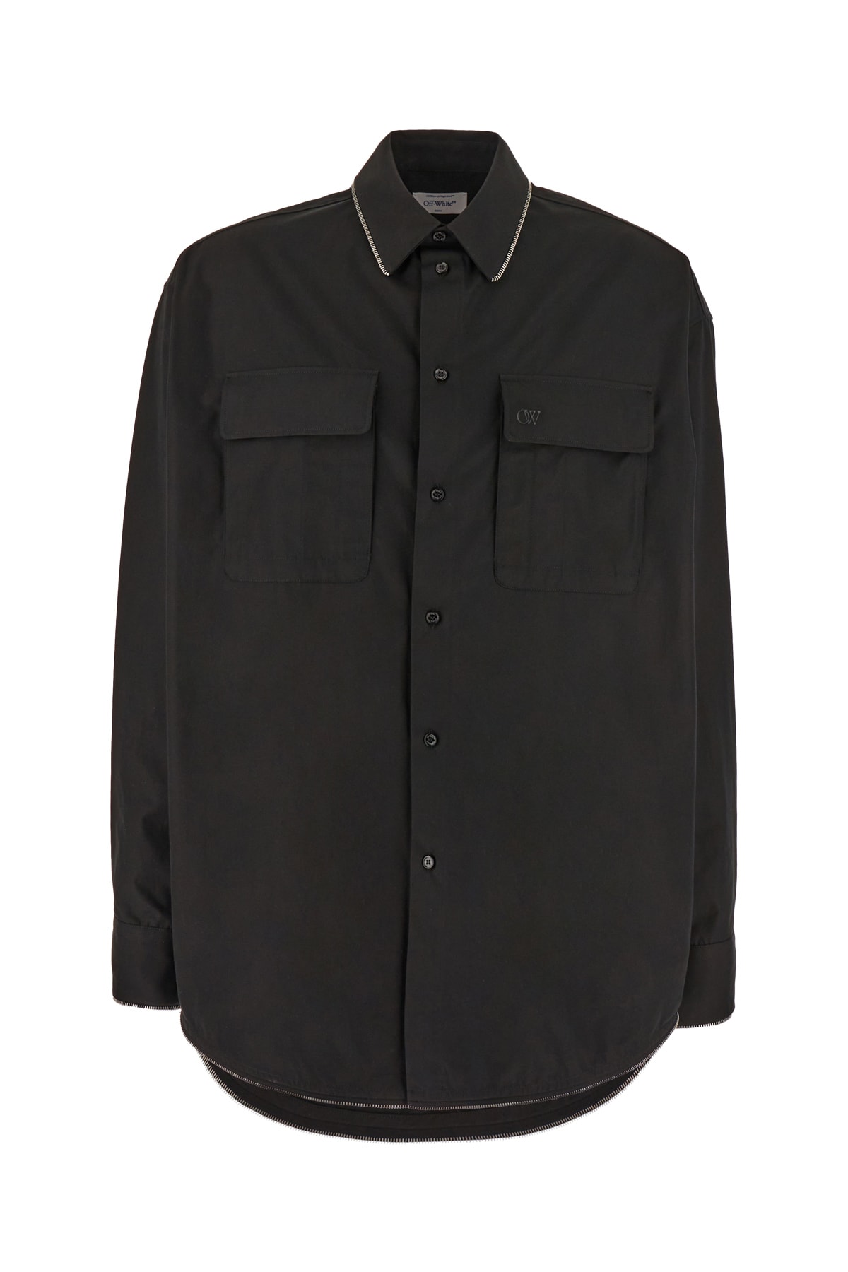 Shop Off-white Black Cotton Shirt In 1010