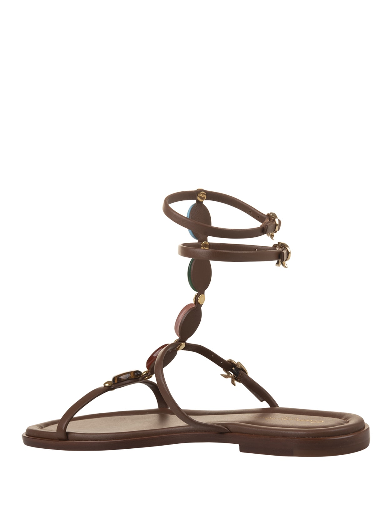 Shop Gianvito Rossi Shanti 05 Sandals In Brown Nappa