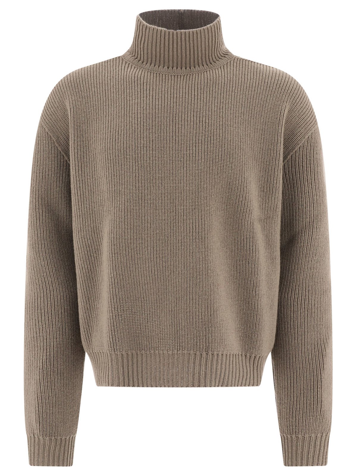 Shop Rick Owens Turtleneck Knitted Jumper In Grigio