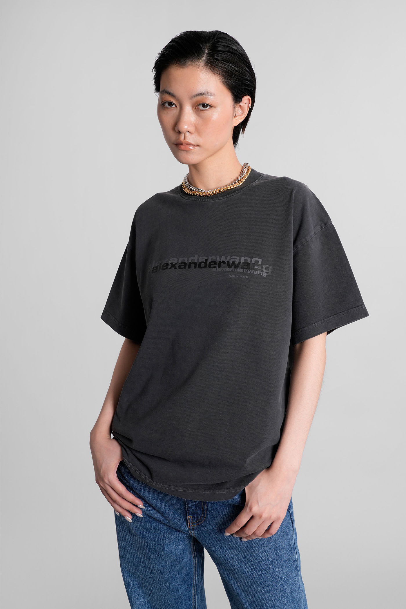 Alexander Wang T-shirt In Black Cotton