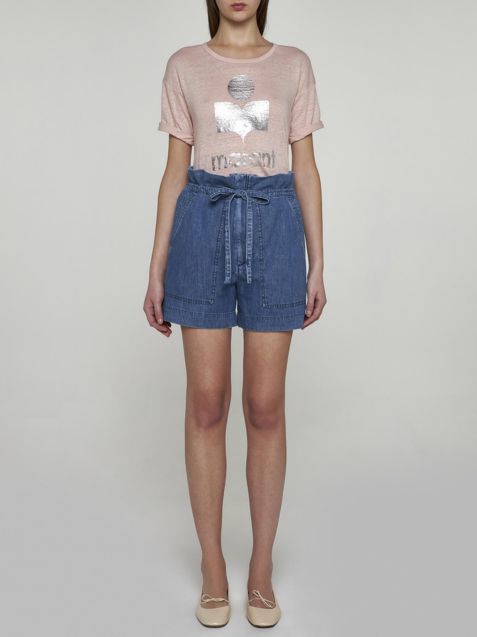 Shop Isabel Marant Koldi T-shirt In Pearl Rose/silver