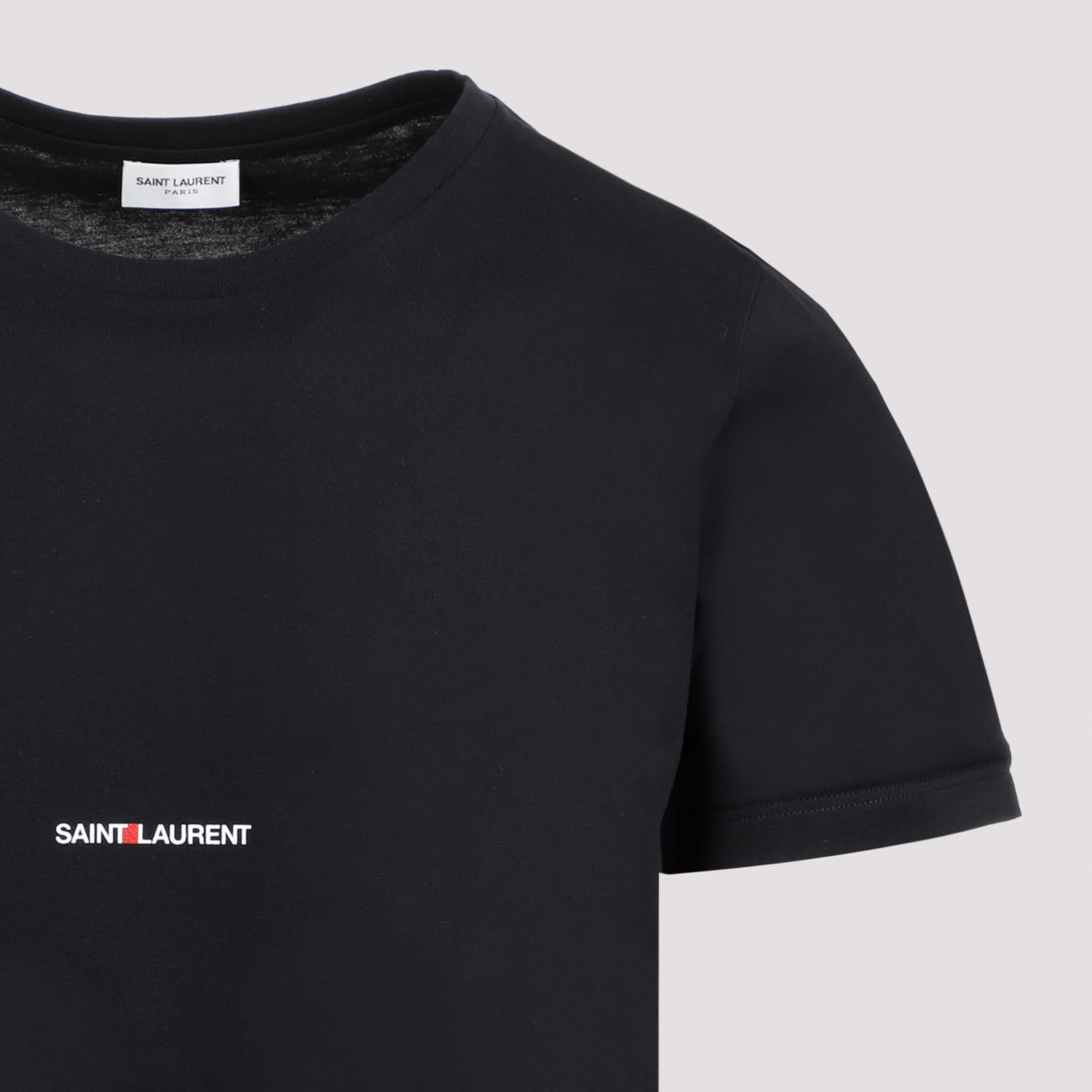 Shop Saint Laurent Crew Neck T-shirt In Noir