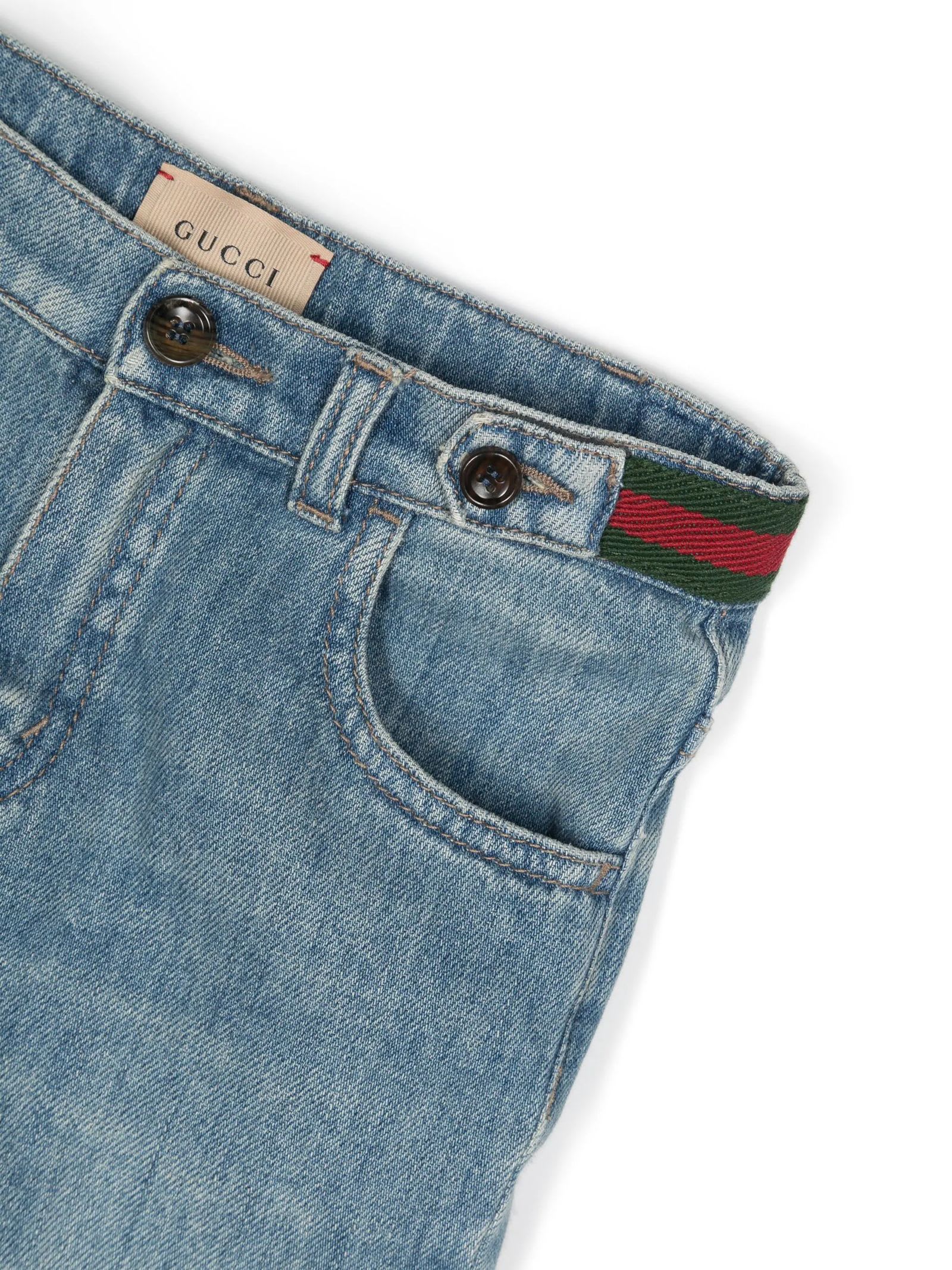 Shop Gucci Kids Jeans Blue