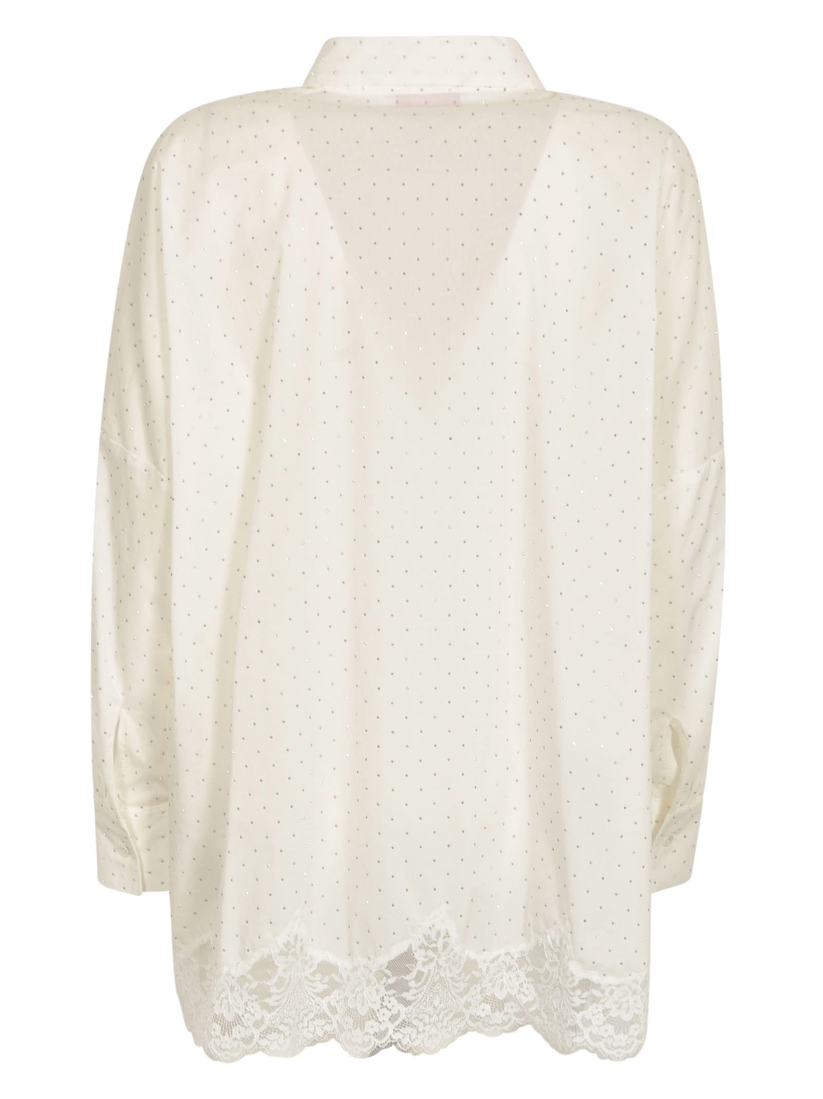 Shop Ermanno Firenze Embellished Long-sleeved Shirt In White