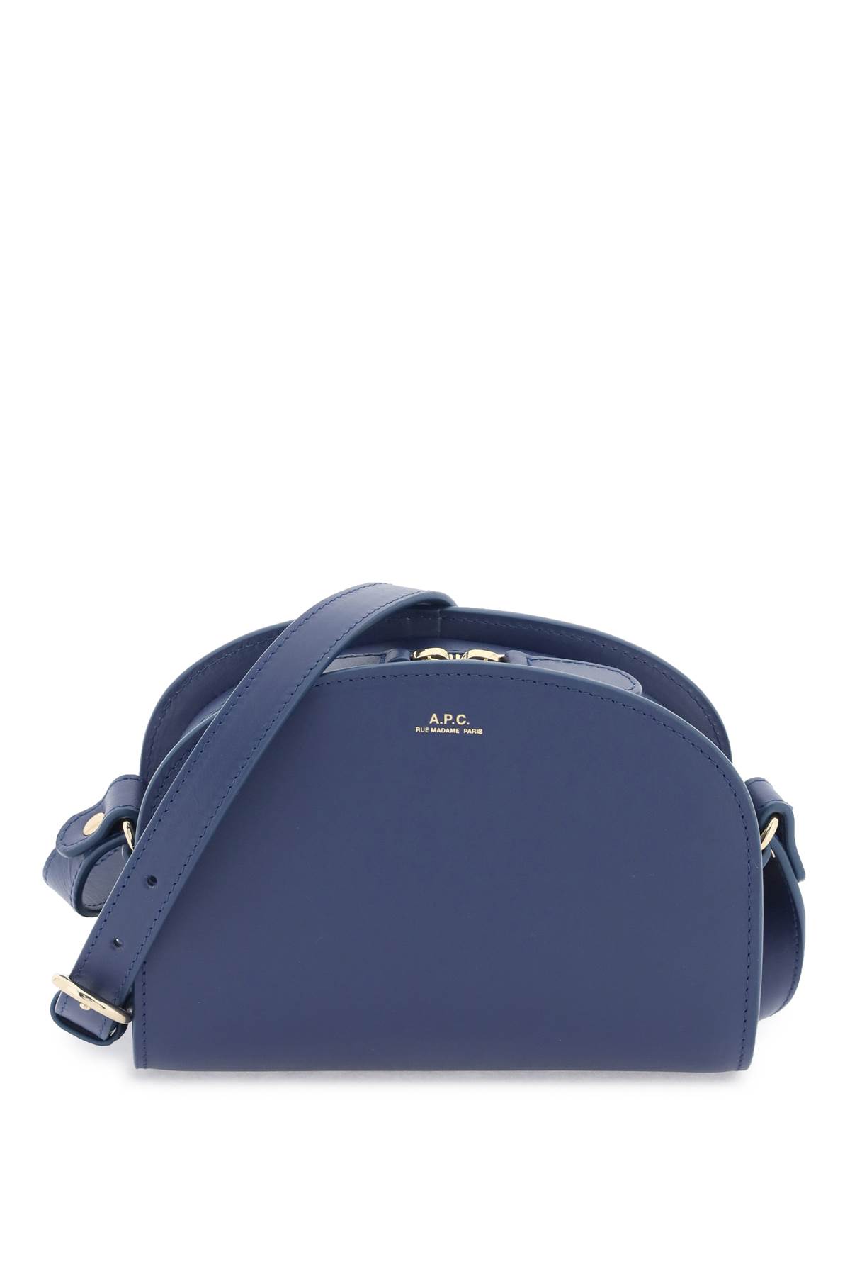 Shop Apc Demi-lune Mini Crossbody Bag In Bleu Nuit (blue)