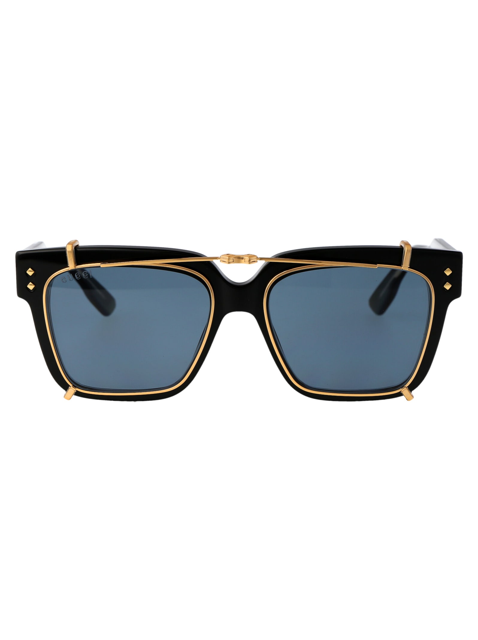 Shop Gucci Gg1084s Sunglasses In 005 Black Black Light Blue