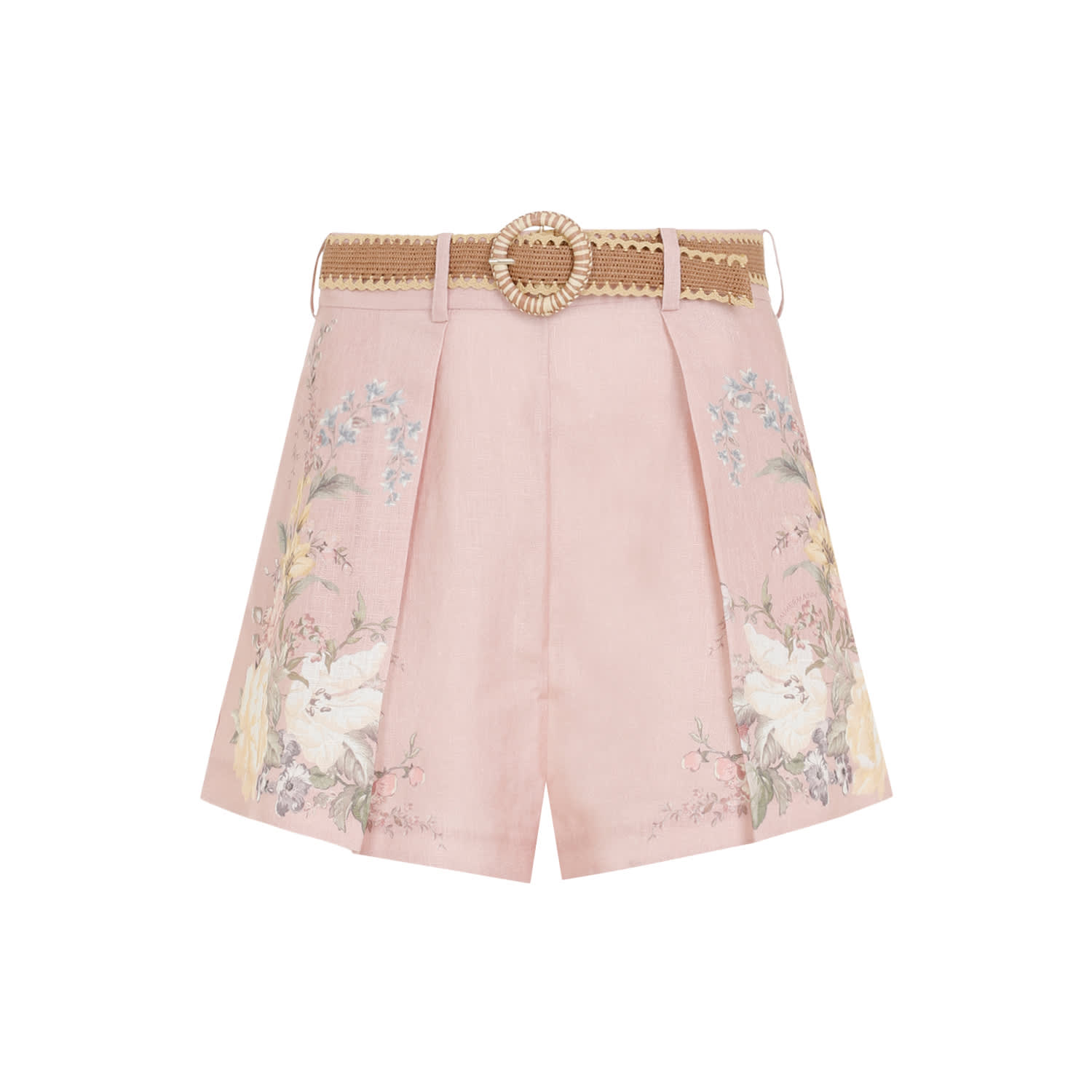 Shop Zimmermann Waverly Tuck Short In Pink Floral