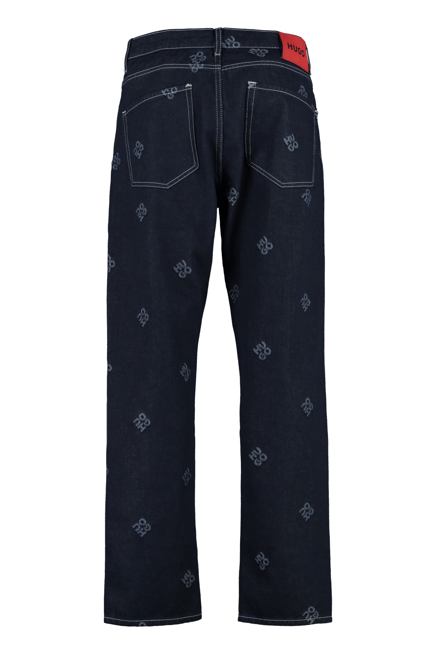 Shop Hugo Boss 5-pocket Straight-leg Jeans In Denim