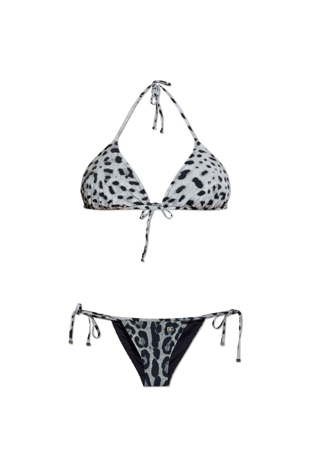 Dolce & Gabbana Animal Print Two-piece Swimsuit