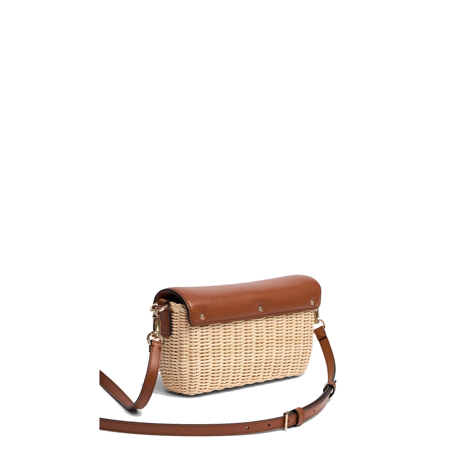 Shop Valentino Garavani Raffia And Leather Locò Shoulder Bag In Brown