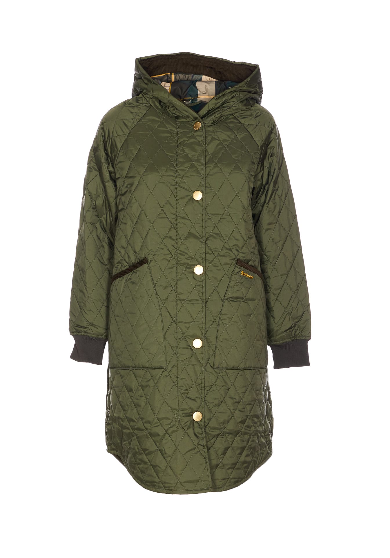 Barbour Hilary Quilted Jacket Hood In Green