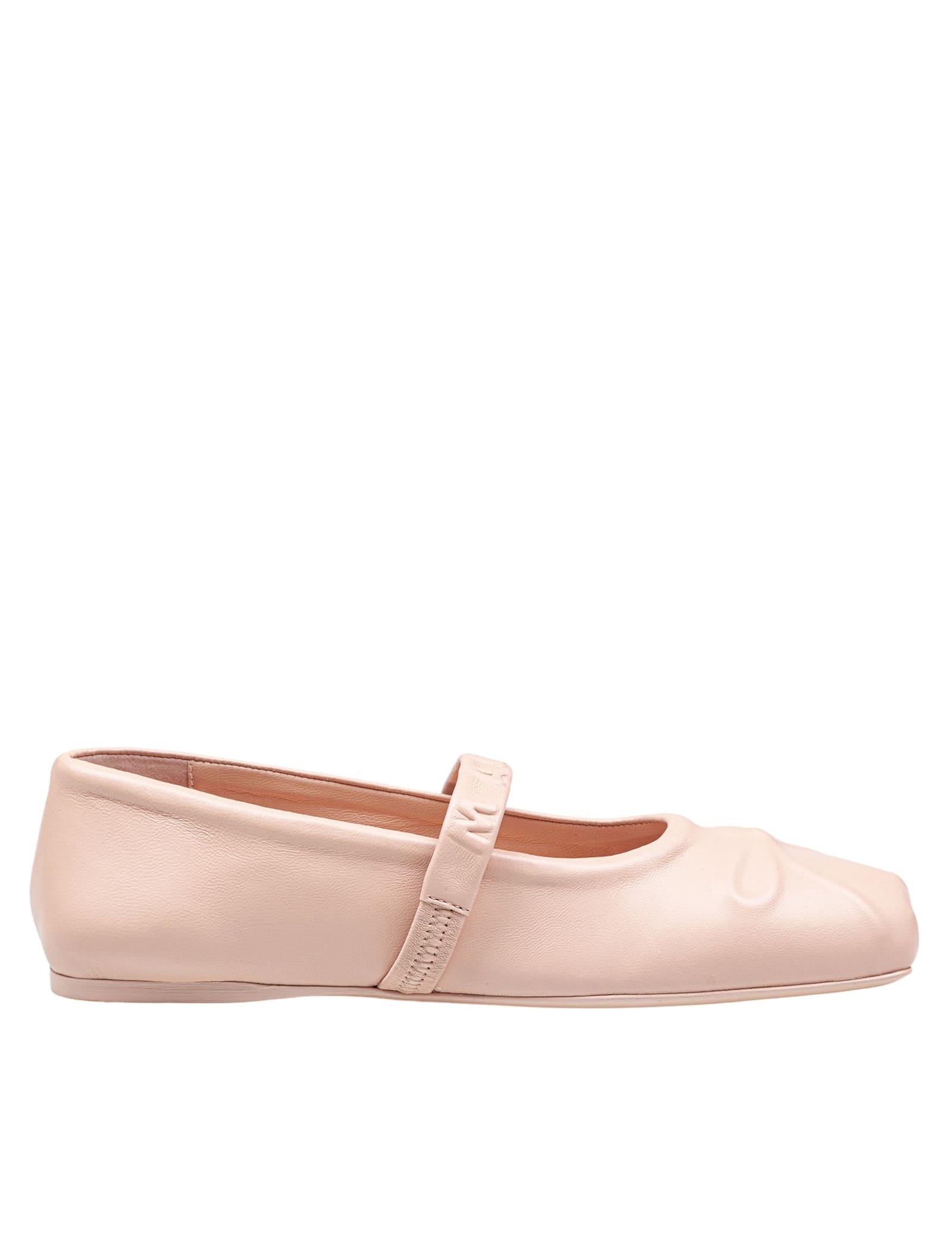 Marni Mary Jane Shoes In Leather With Embossed Bow In Pink