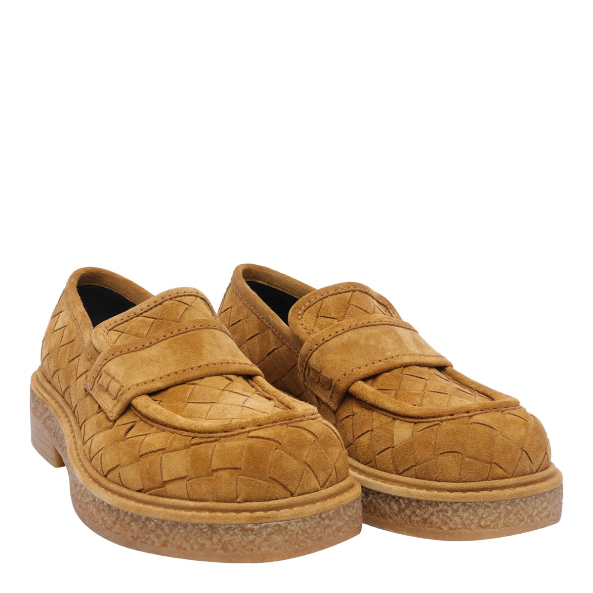 Shop Bottega Veneta Haddock Loafers In Beige