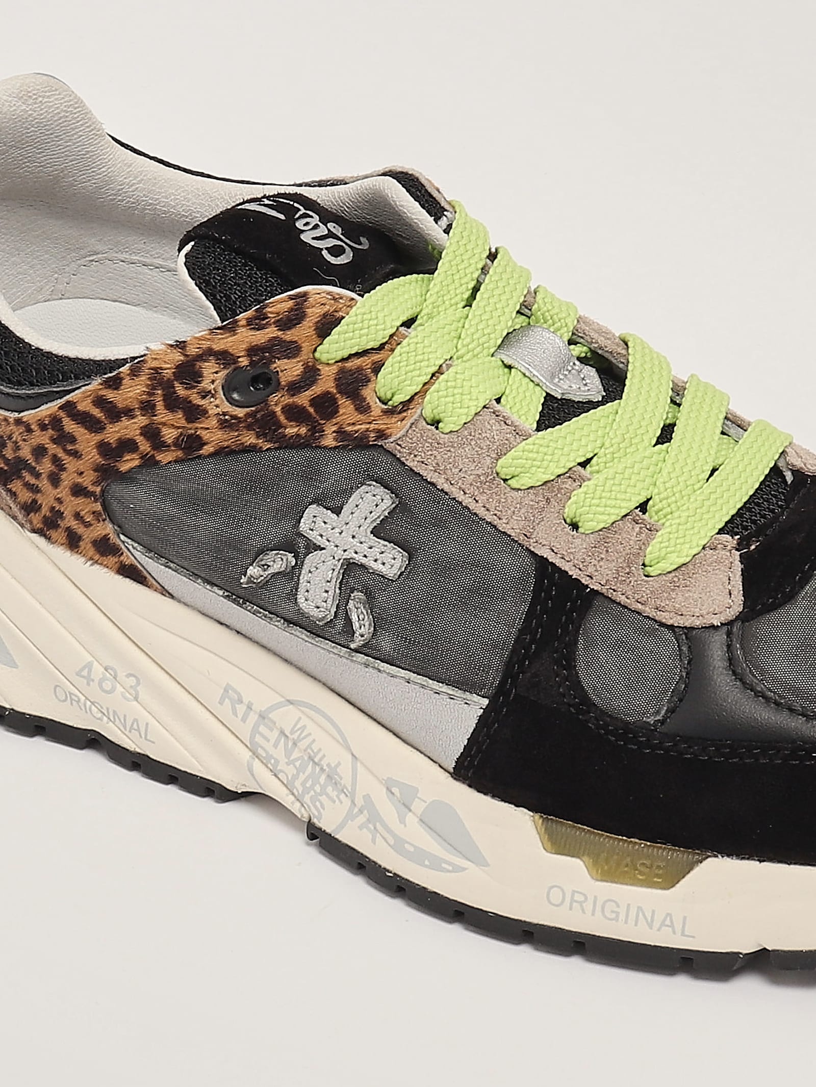 Shop Premiata Mased Sneaker In Antracite-leopardo