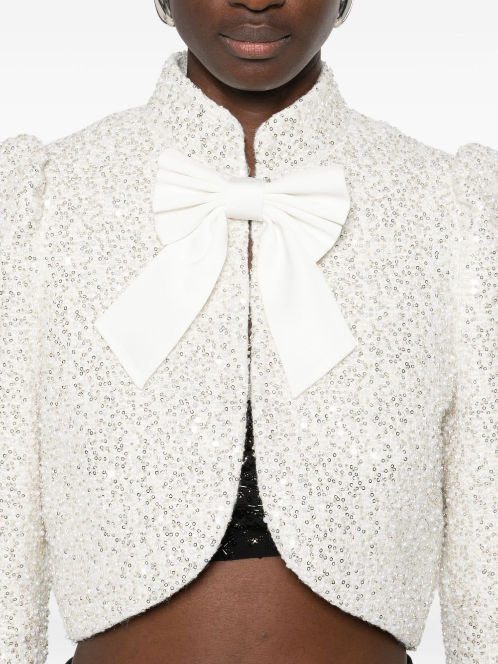 Alice And Olivia Alice + Olivia Ilaria Bow Jacket In White