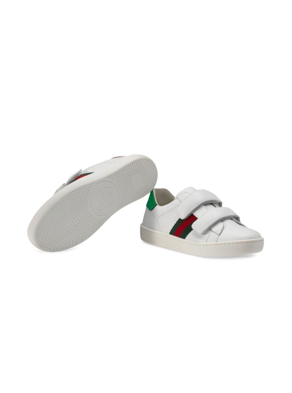 Shop Gucci Ace Leather Sneakers In White