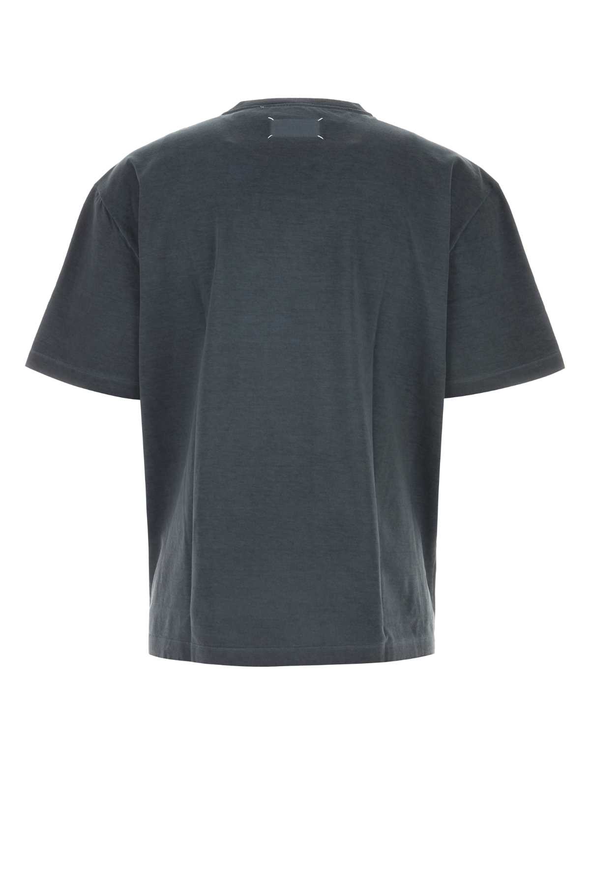 Maison Margiela Dark Grey Cotton Oversize T-shirt In Blue