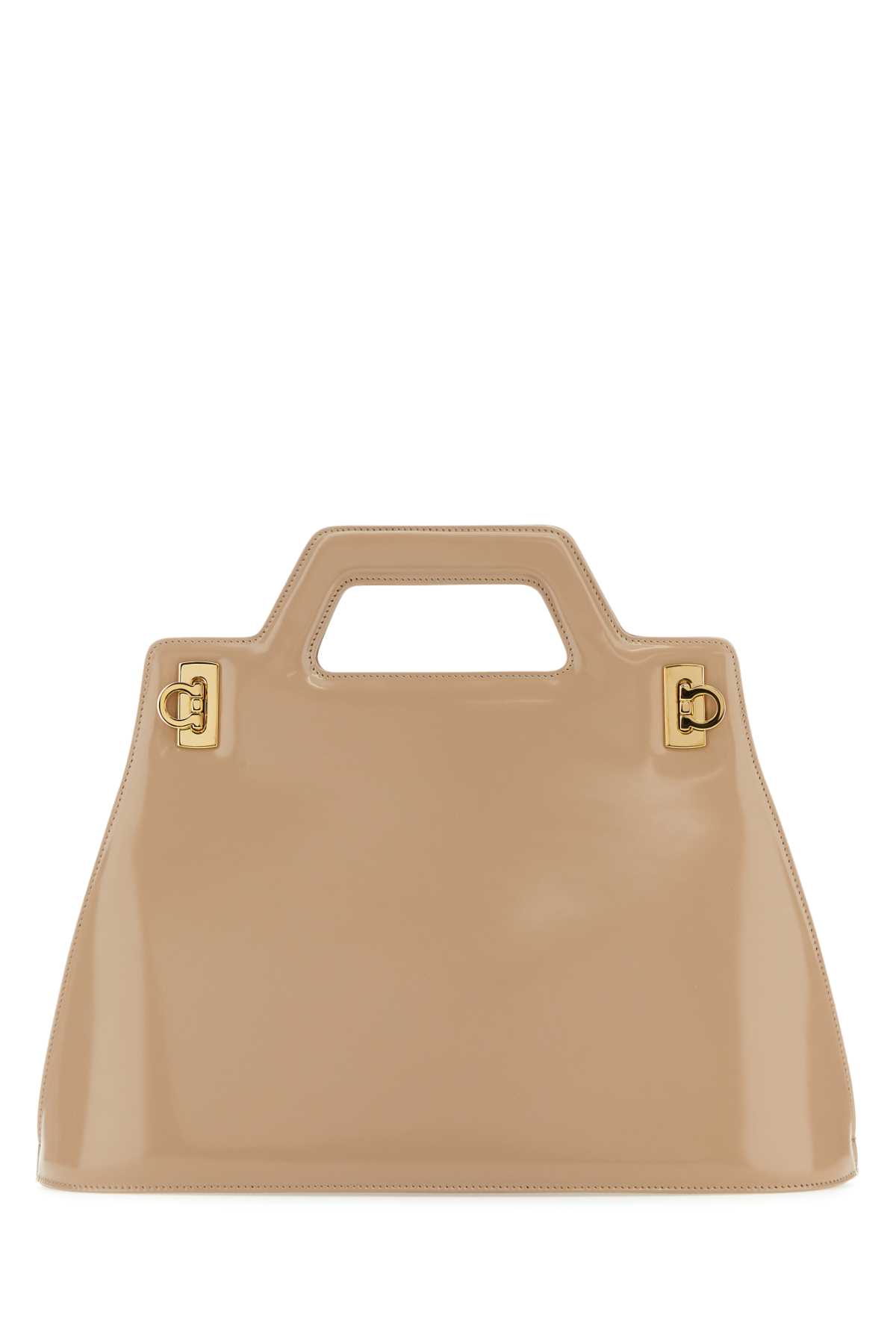 Ferragamo Beige Leather Wand Bag In Biege