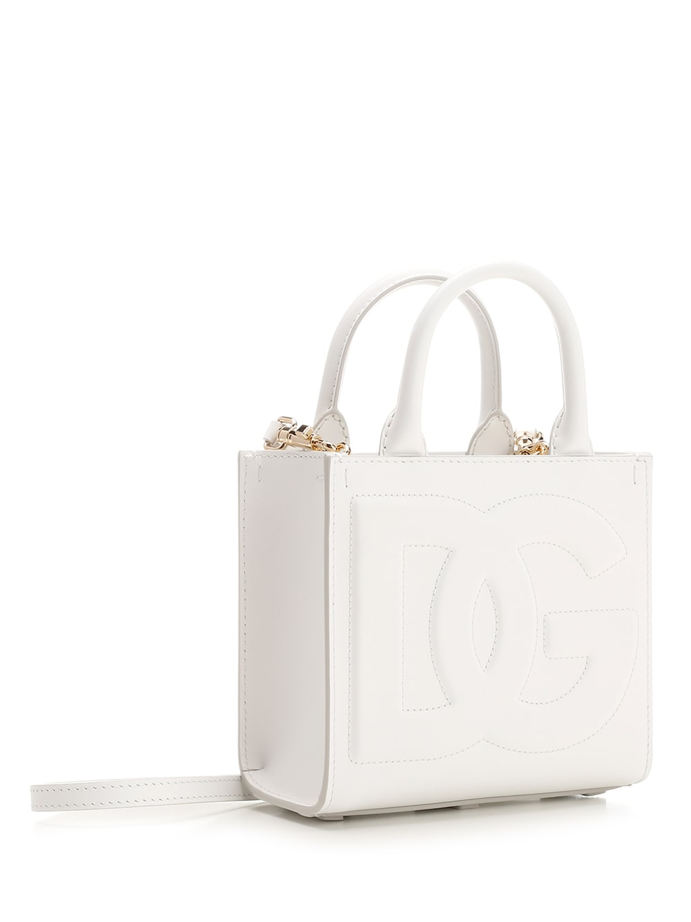 Shop Dolce & Gabbana White Dg Mini Tote
