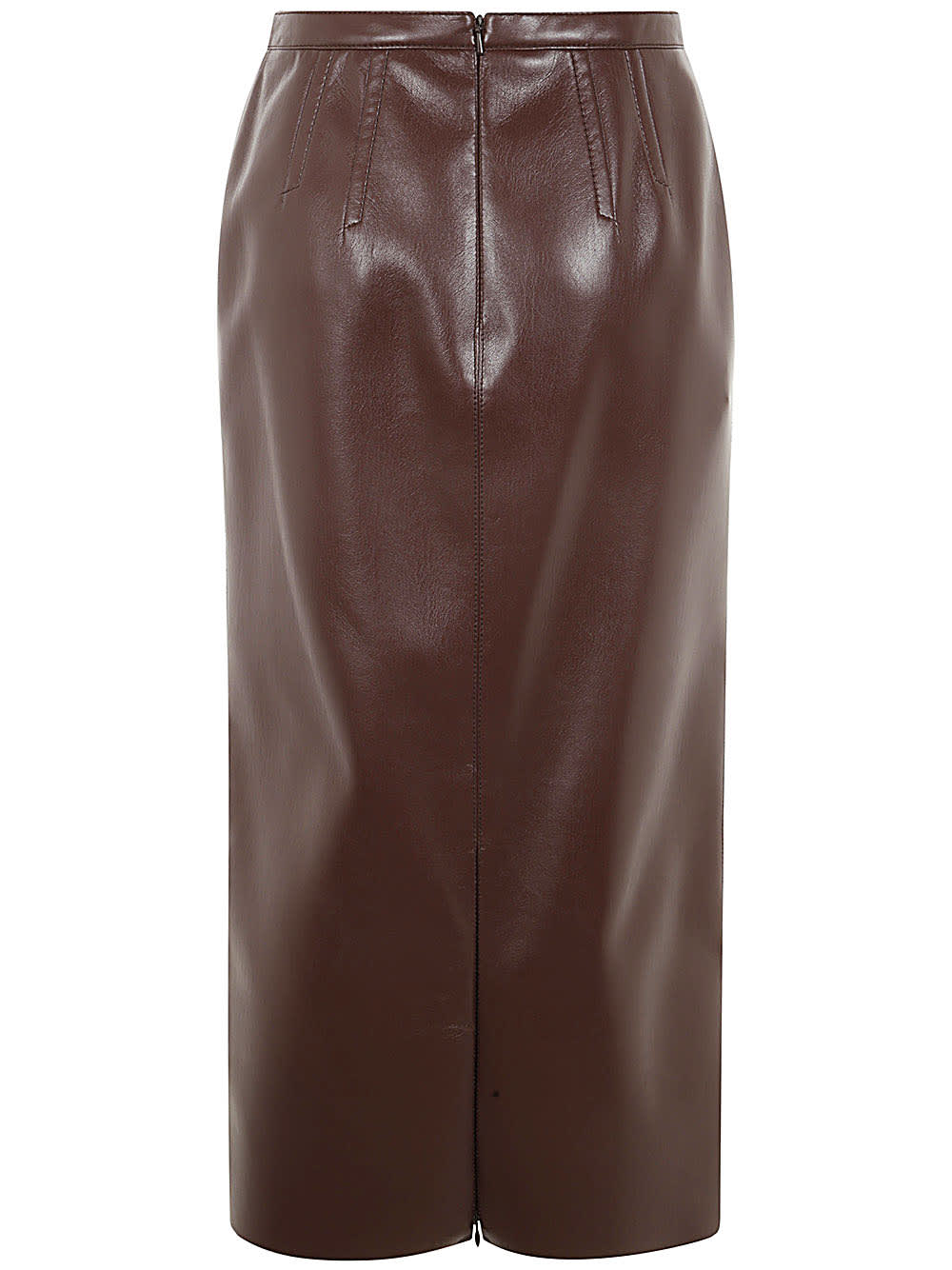 Shop Philosophy Di Lorenzo Serafini Long Leather Effect Skirt In Brown