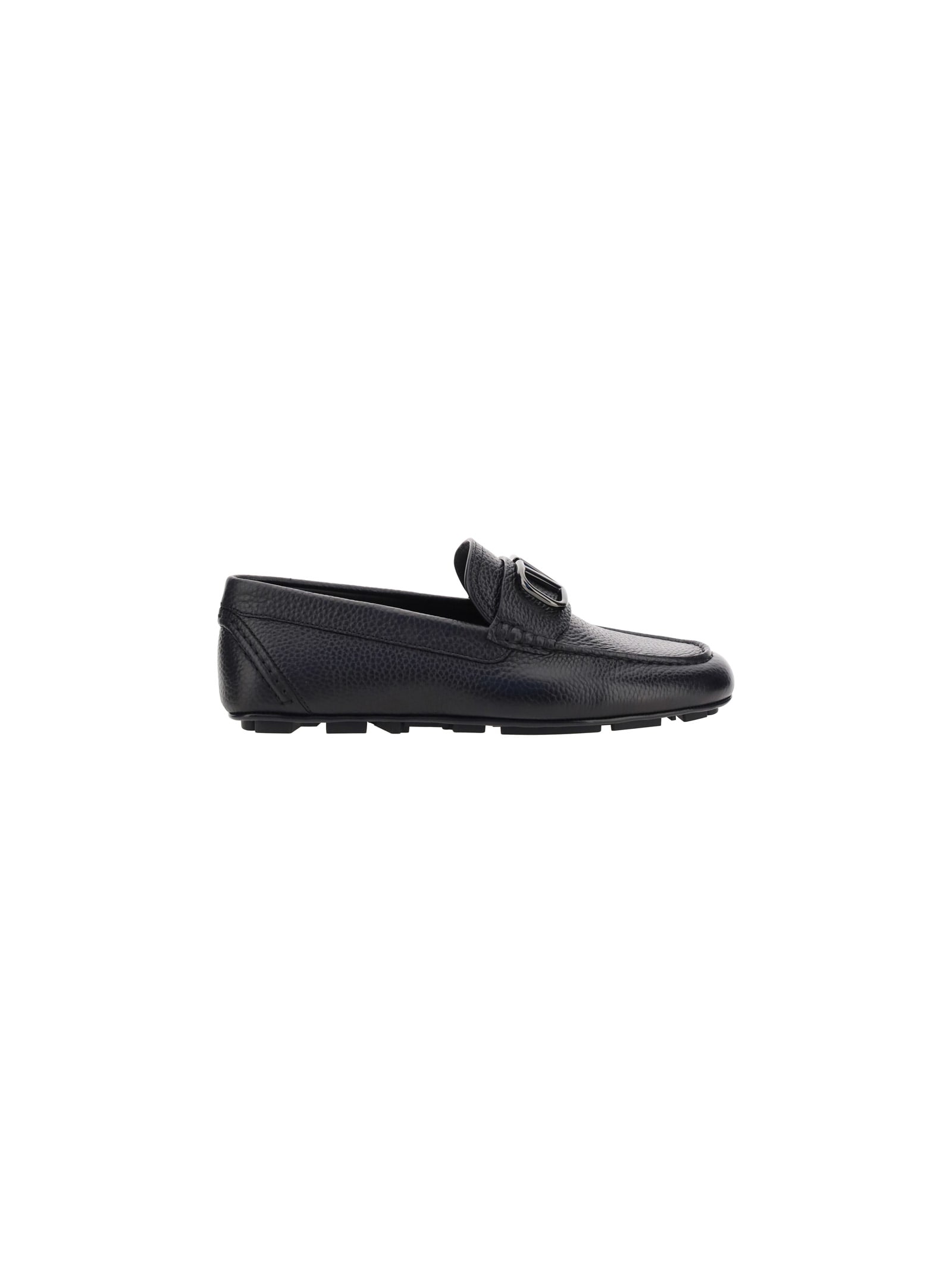 Black Vlogo Signature Leather Loafers