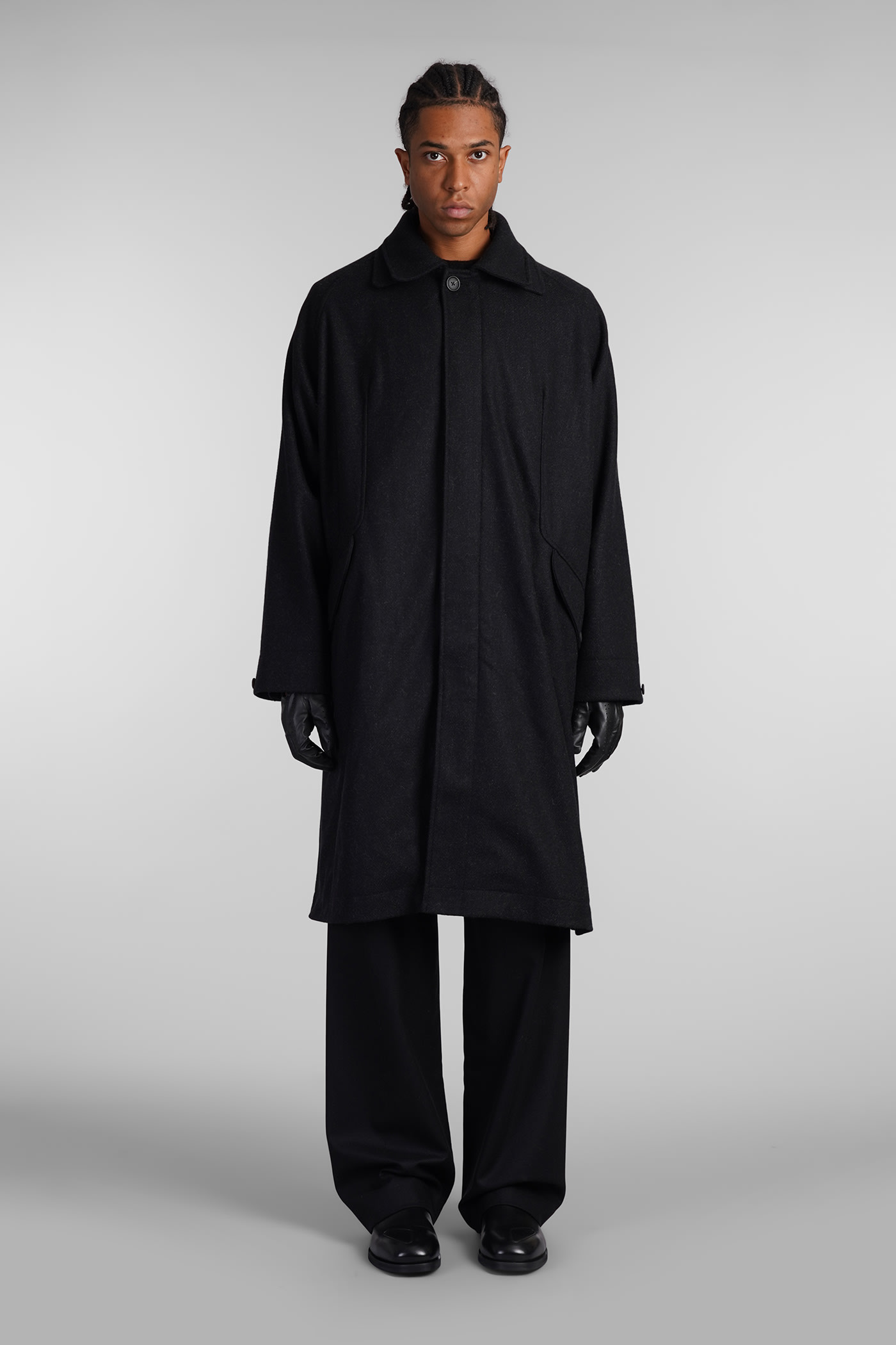 J.L-A.L J. L-A. L Atlas Coat Coat In Black Wool