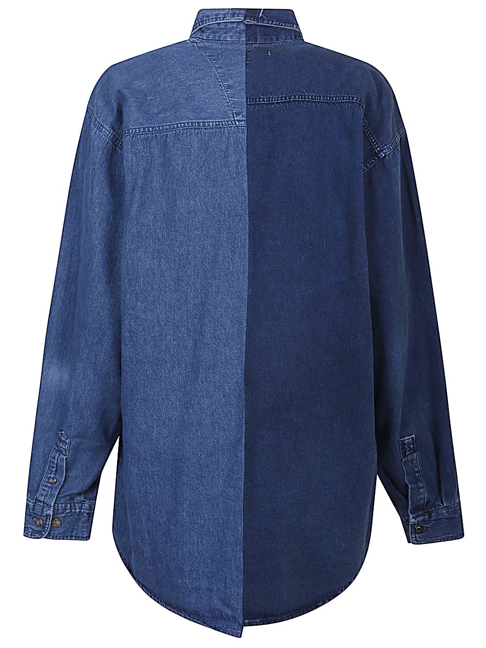E.l.v Denim E.l.v. Denim Denim Cotton Shirt In Blue