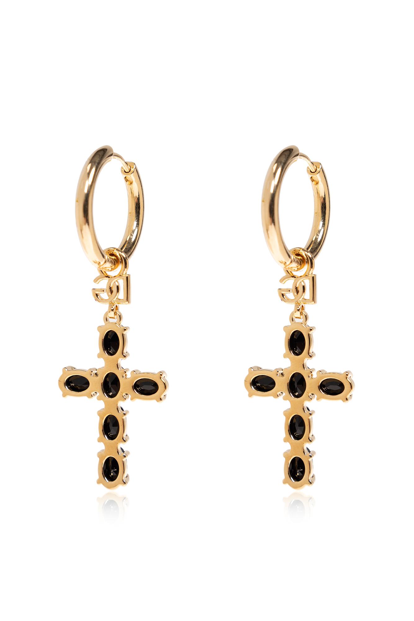 Shop Dolce & Gabbana Earrings With Charms In Nero