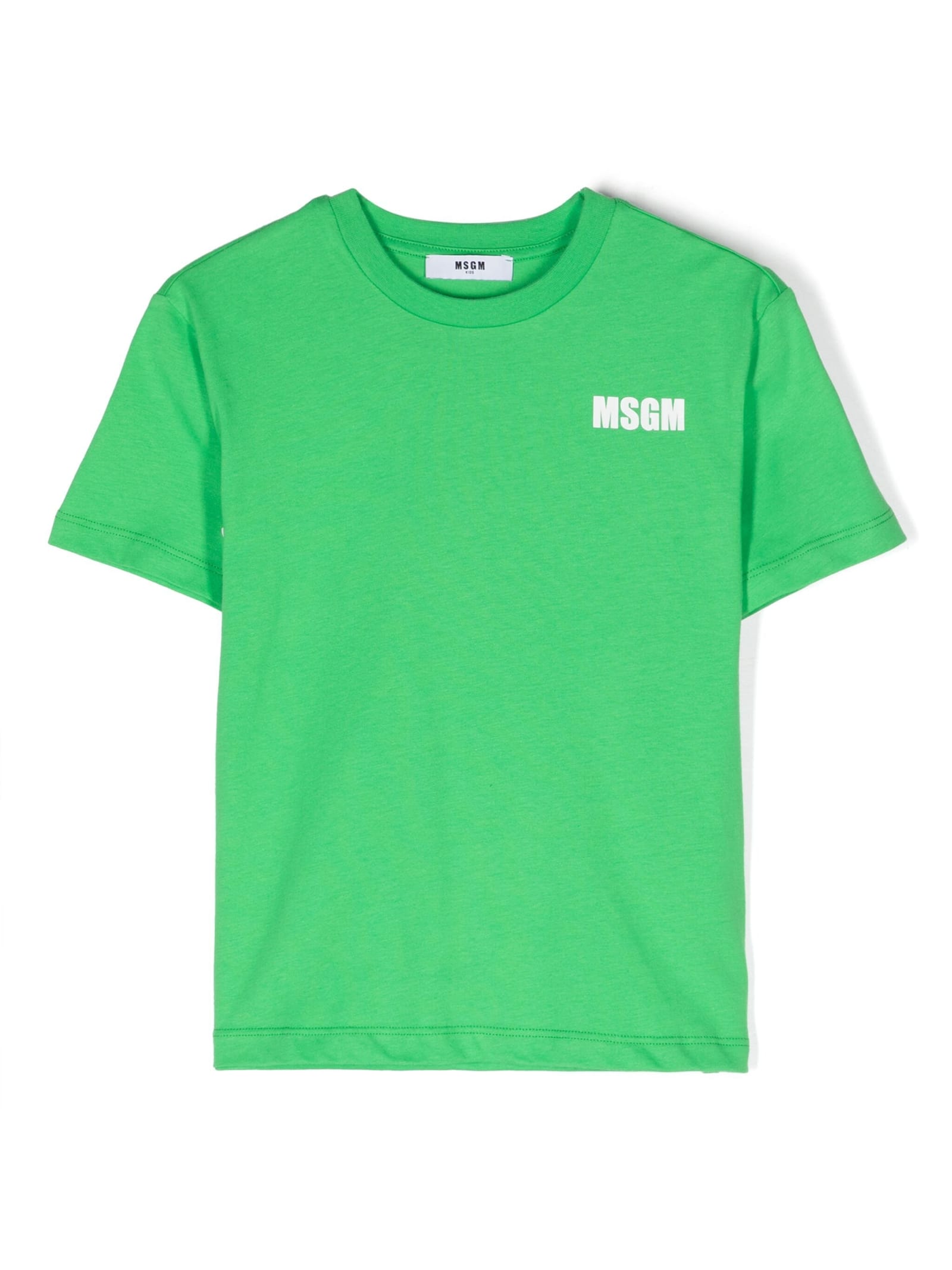 Msgm Kids' T-shirt Con Logo In Green