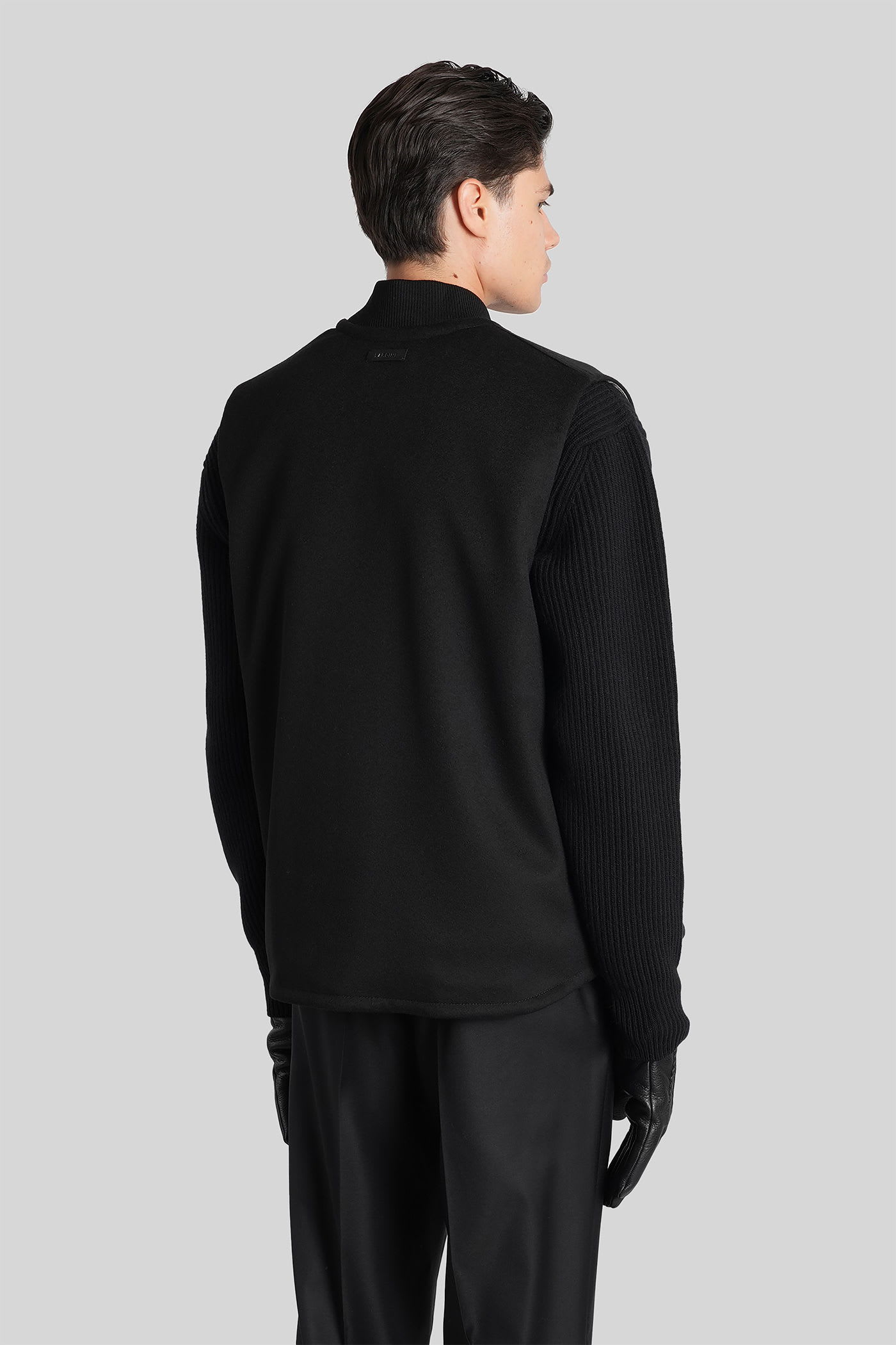 Lardini Vest In Black Wool In Black
