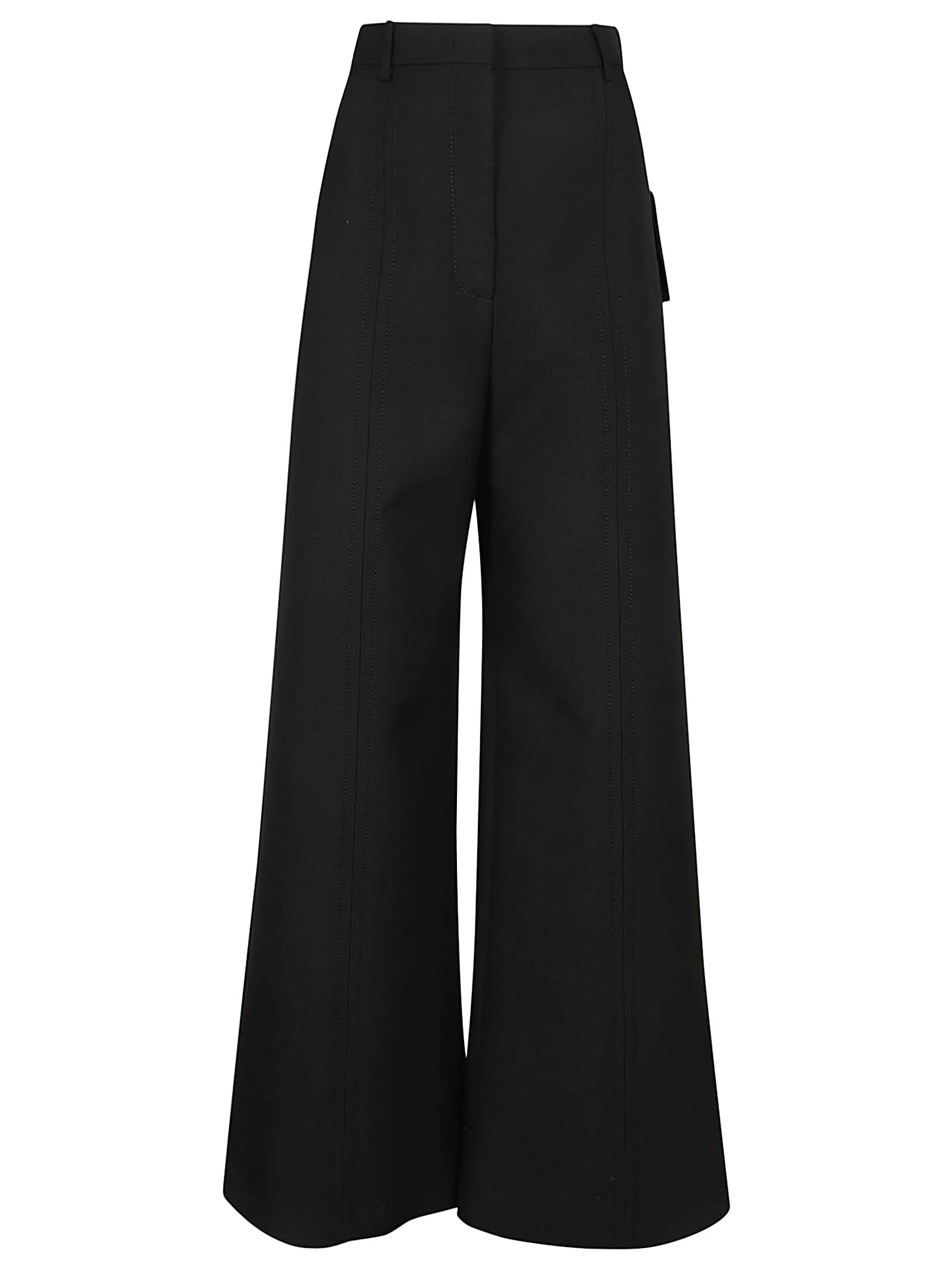 Shop Valentino Pantalone Solid Double Compact Drill In No Nero