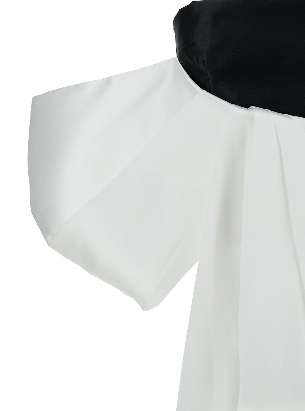 Shop Solace London Nadina Black And White Top With Bow Detail In Silk Woman