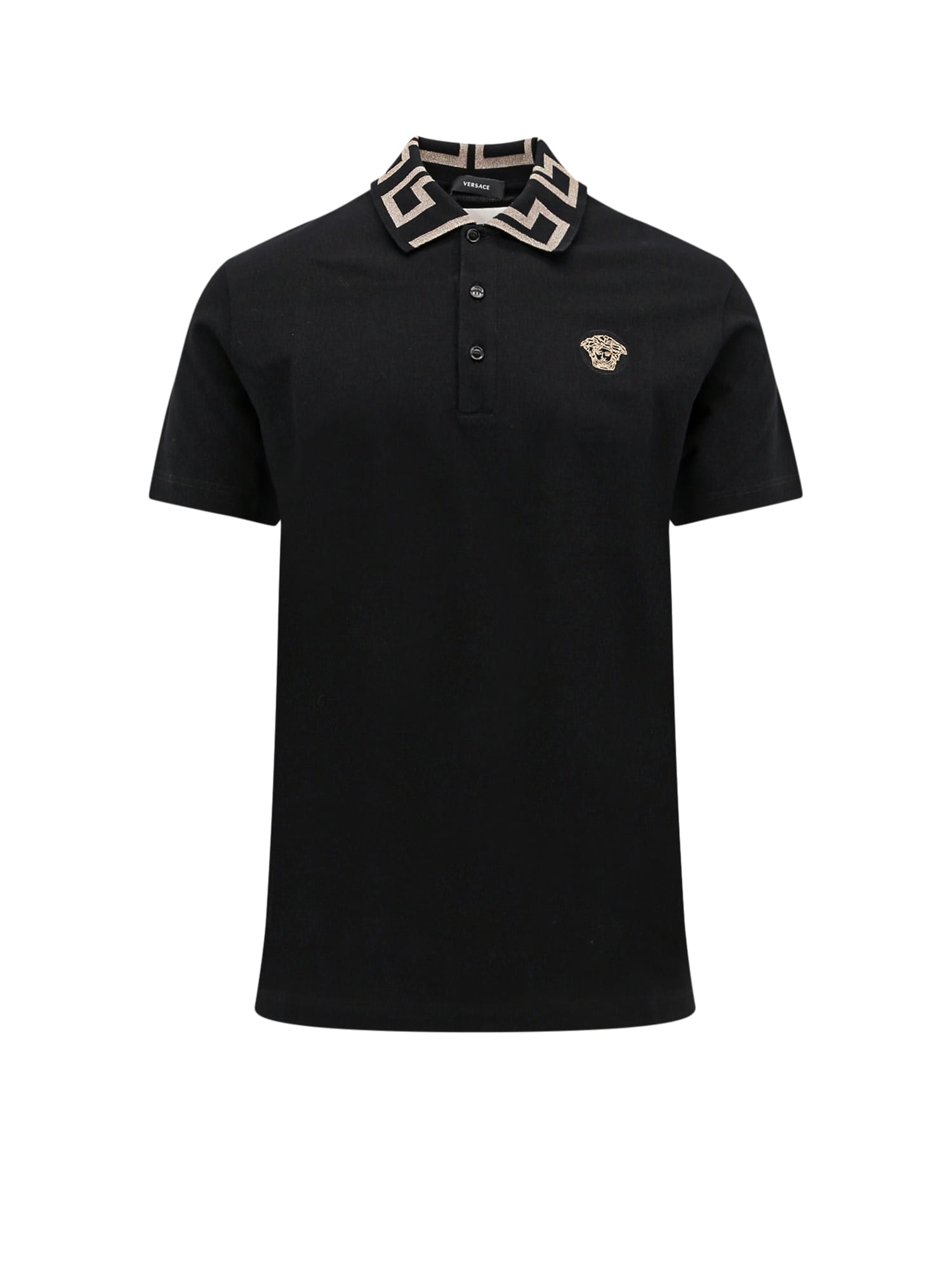 Shop Versace Polo Shirt In Black