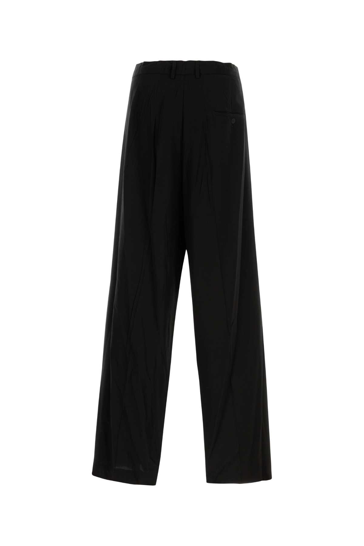 Shop Balenciaga Black Lyocell Wide-leg Pant