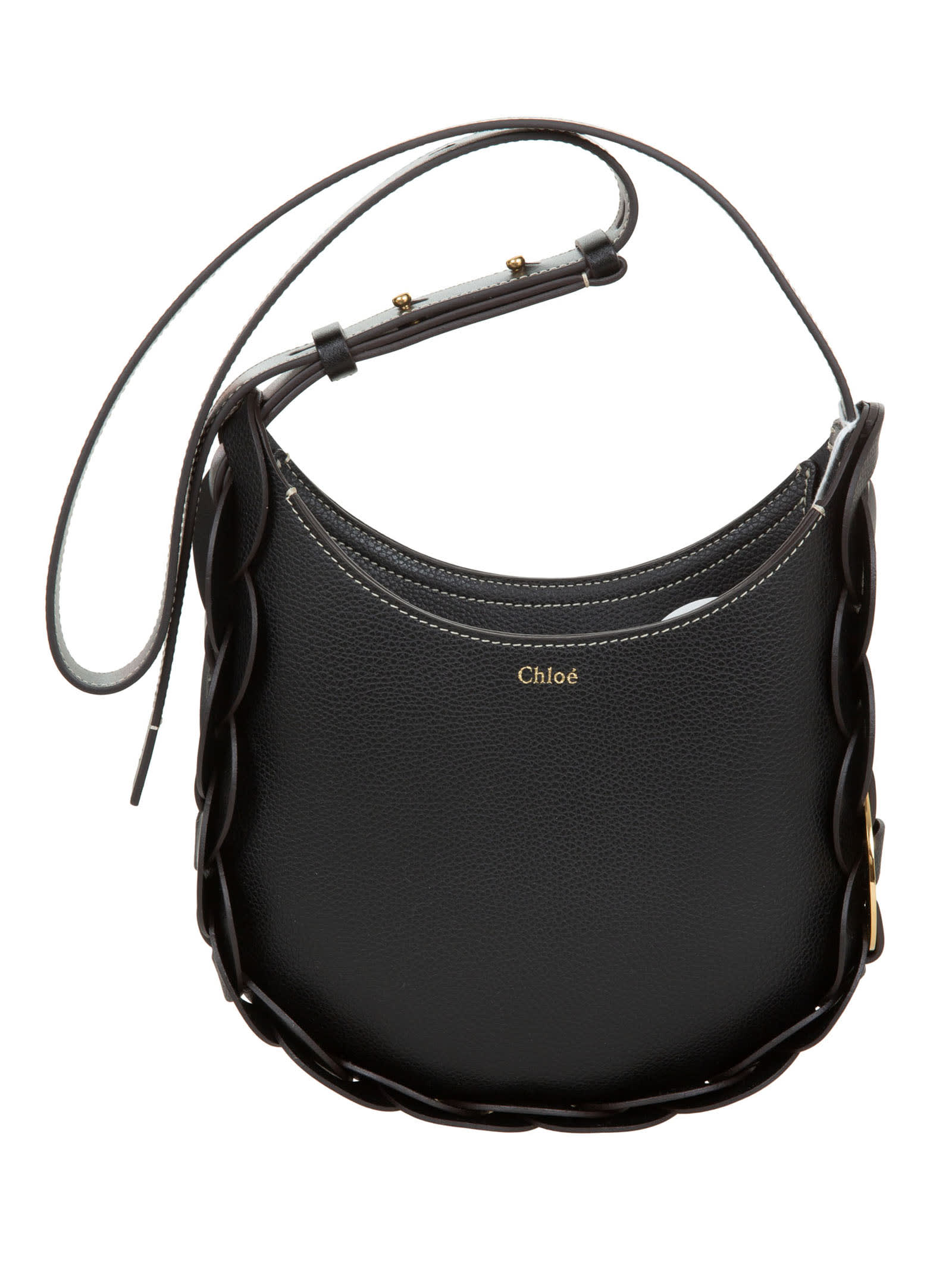 Chloé Binded Detail Shoulder Bag In Black
