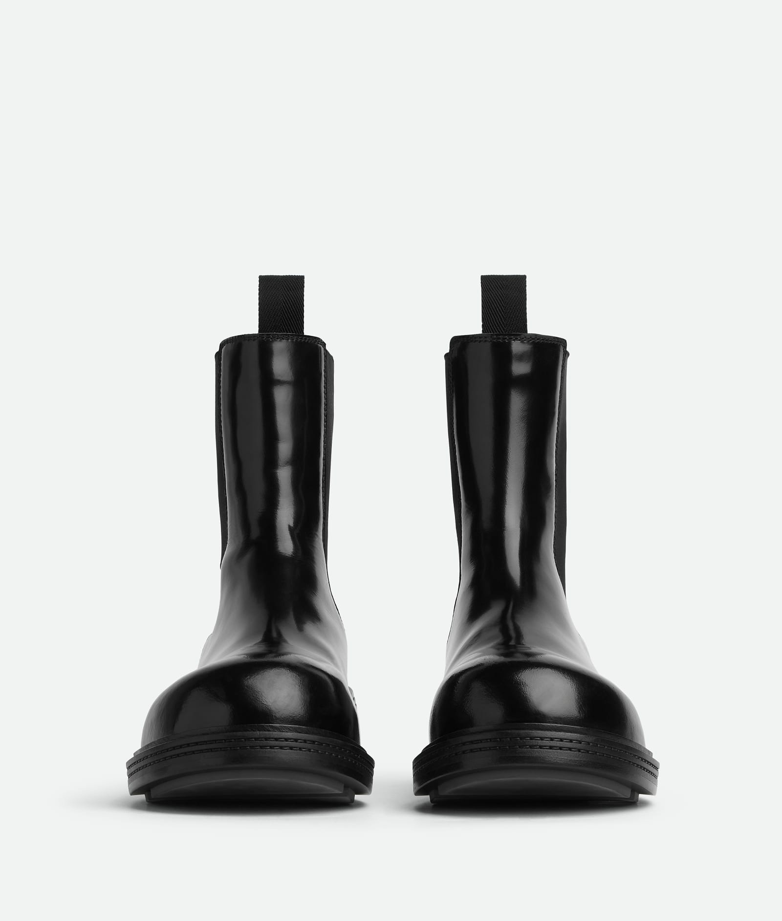 Shop Bottega Veneta Gloss Vinyl Chelsea Ankle Boot In Black