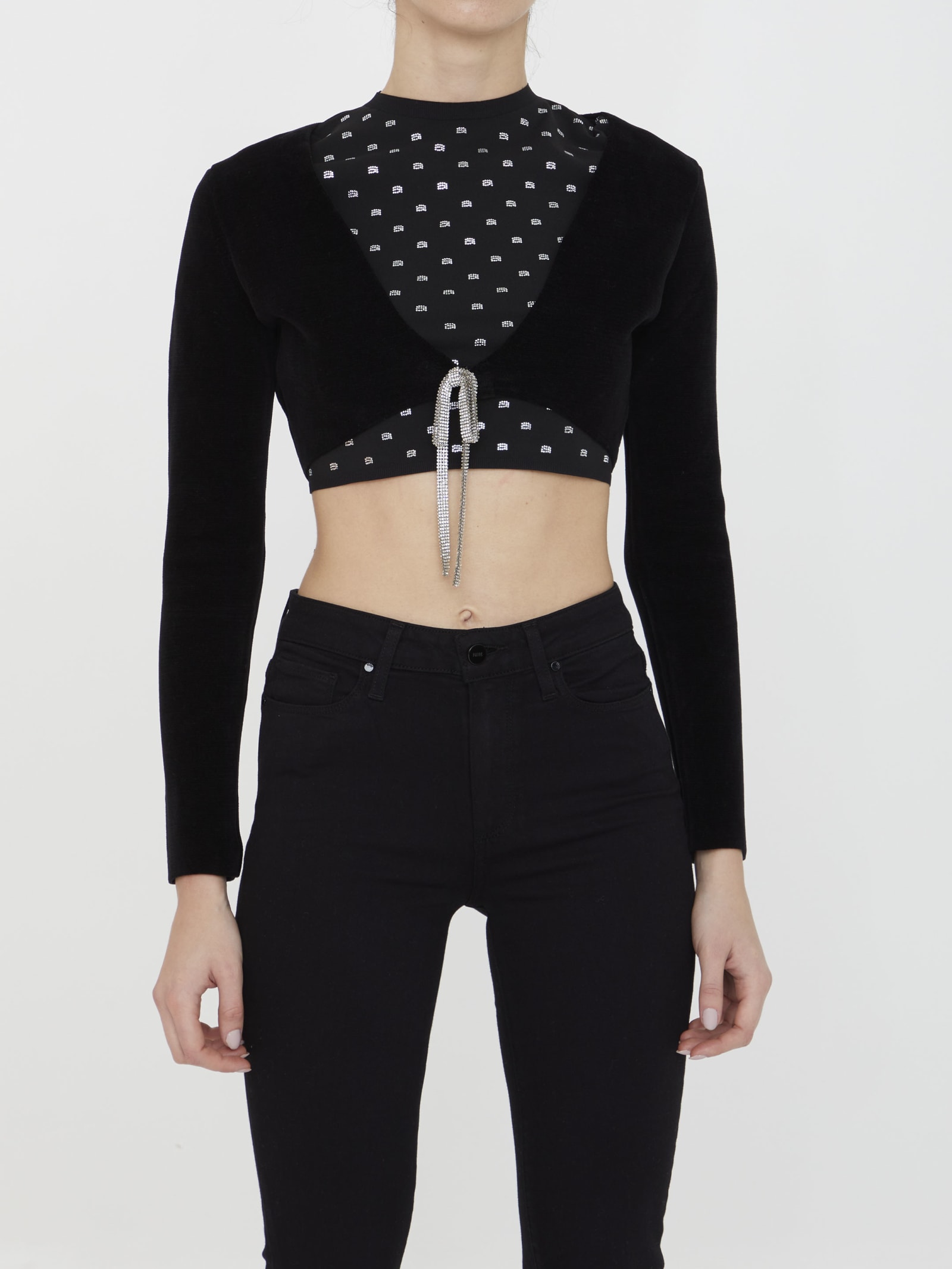 Alexander Wang Cropped Cardigan In Cotton