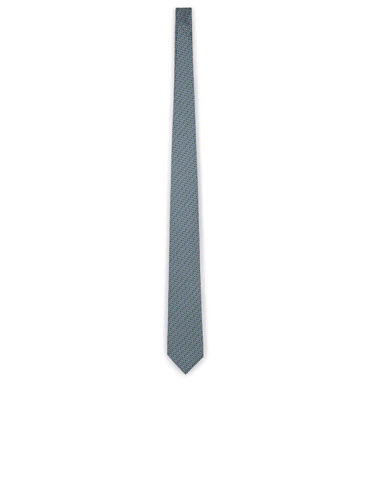 Ferragamo Gancini-printed Pointed Tip Tie