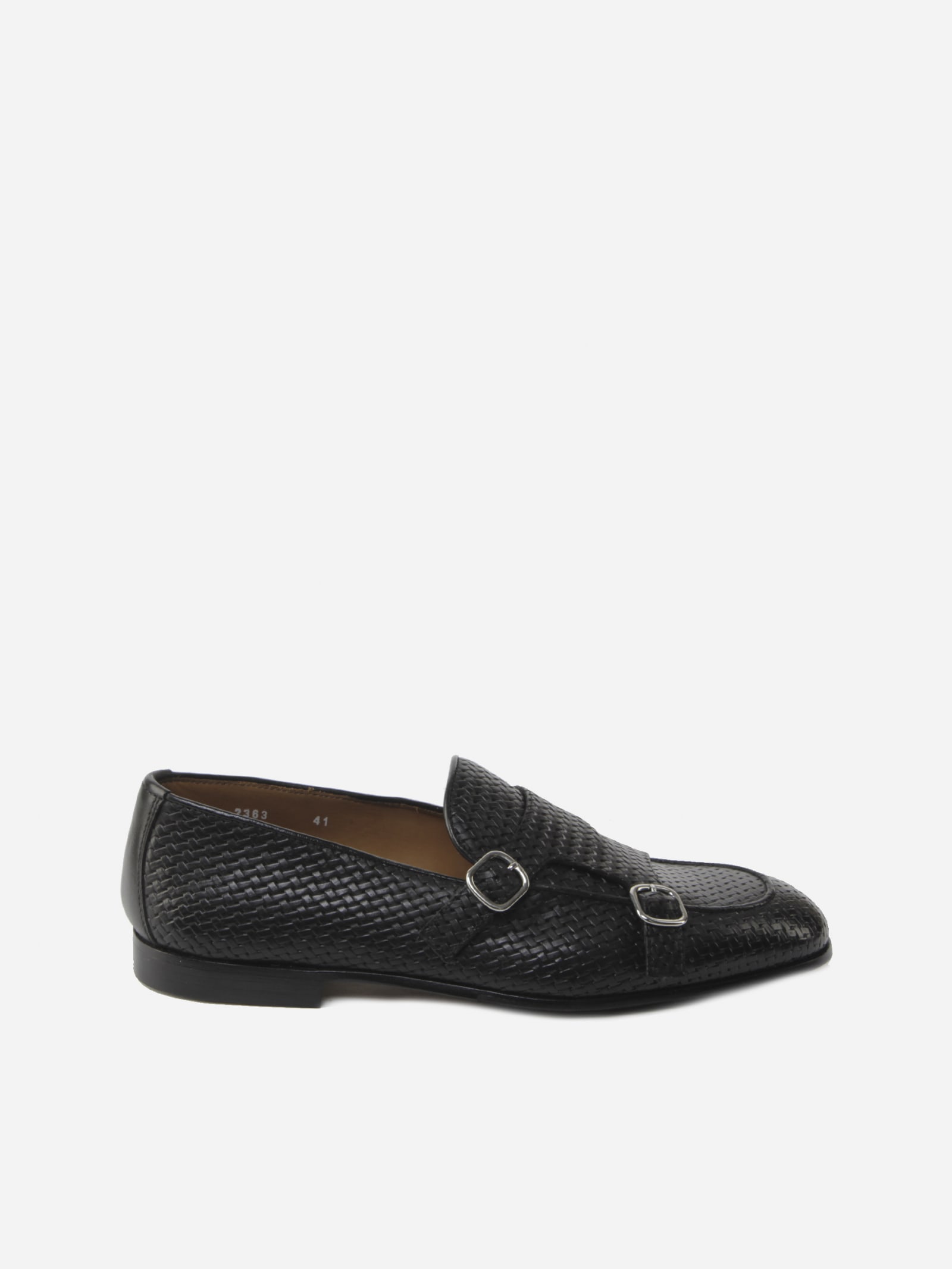 Doucals Loafers In Woven Calfskin With Double Buckle