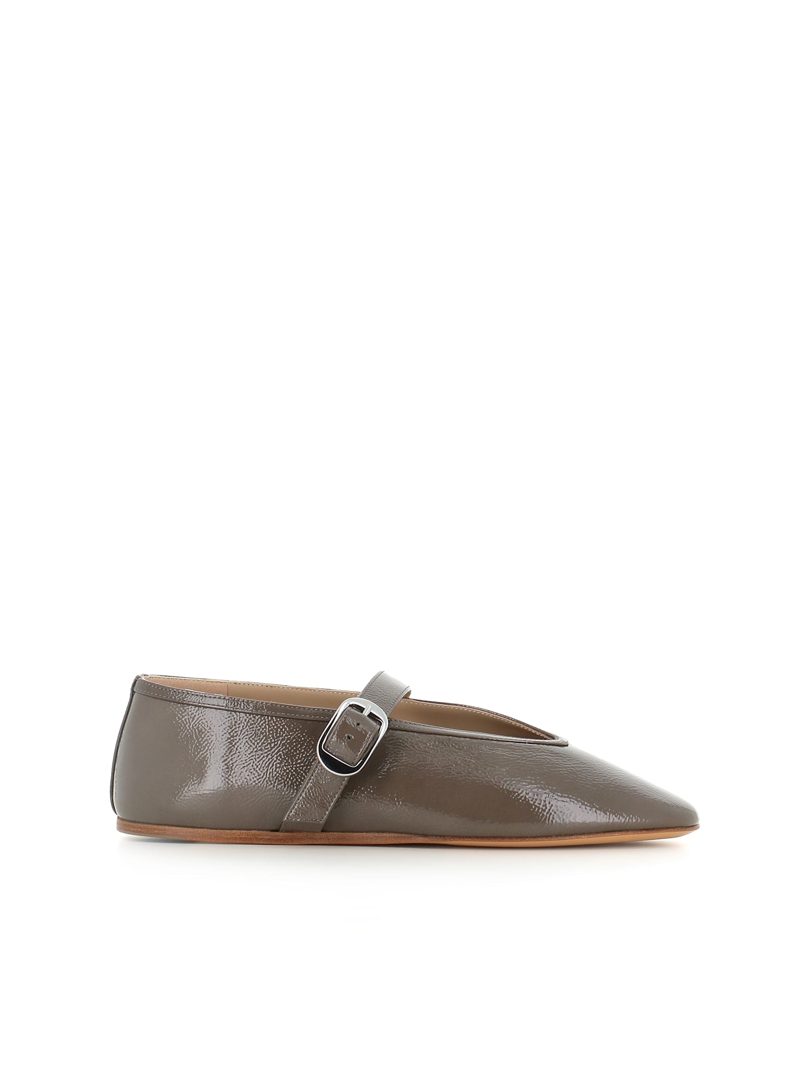 Le Monde Beryl Ballerina Stella In Dove-coloured Leather In Brown