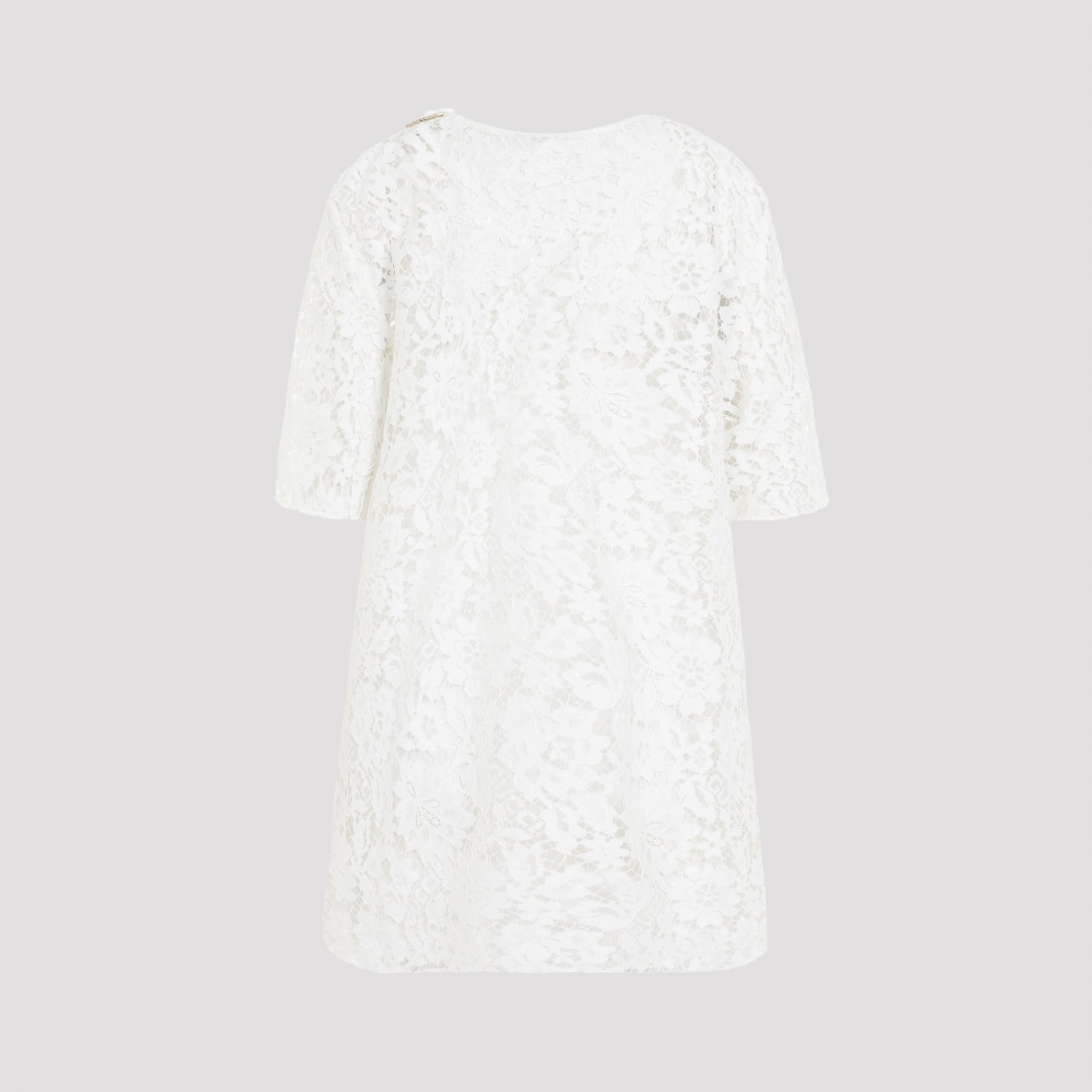 Shop Gucci Flower Lace Top In Off White Mix