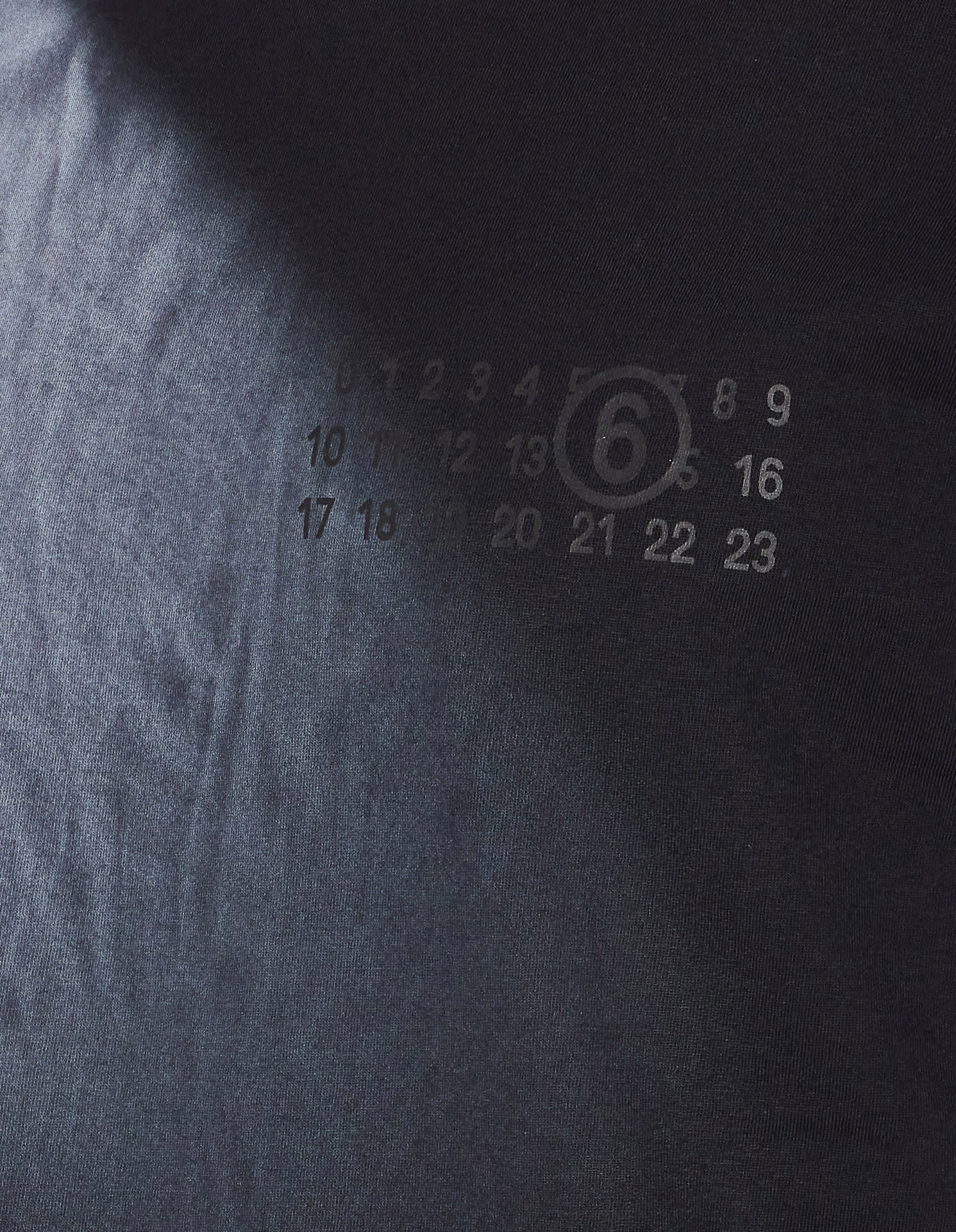 Mm6 Maison Margiela Mm6 By Maison Margiela Gradient Effect Black T-shirt With Subtle Graphic Print In Black