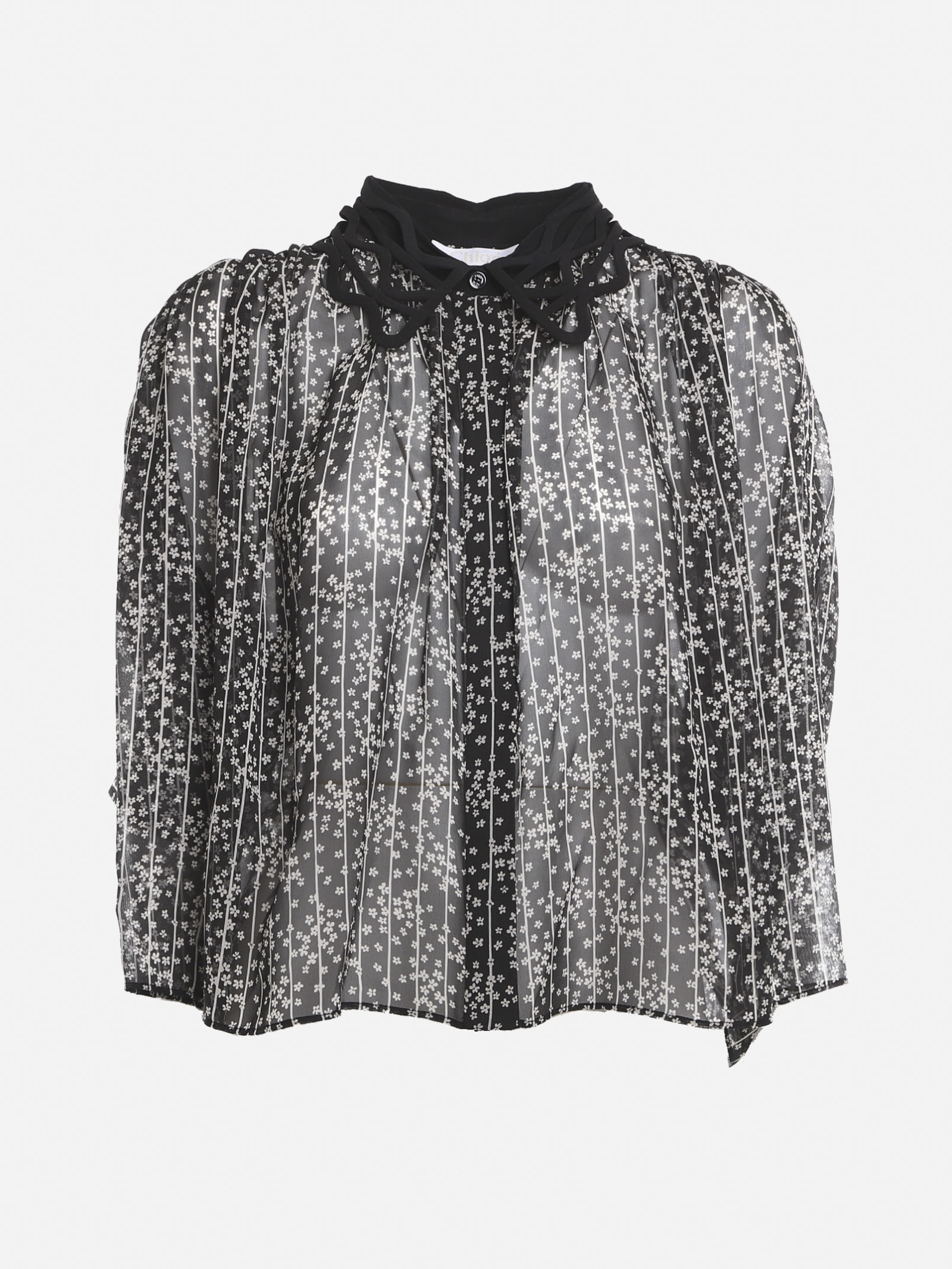 Chloé Silk Shirt With All-over Floral Motif