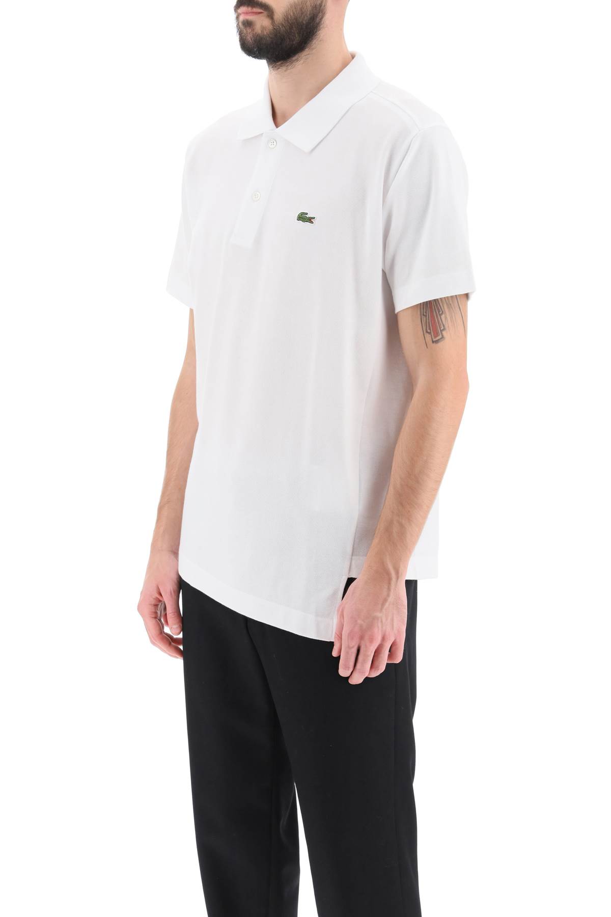 Shop Comme Des Garçons Shirt Lacoste Crocodile Polo Shirt In White