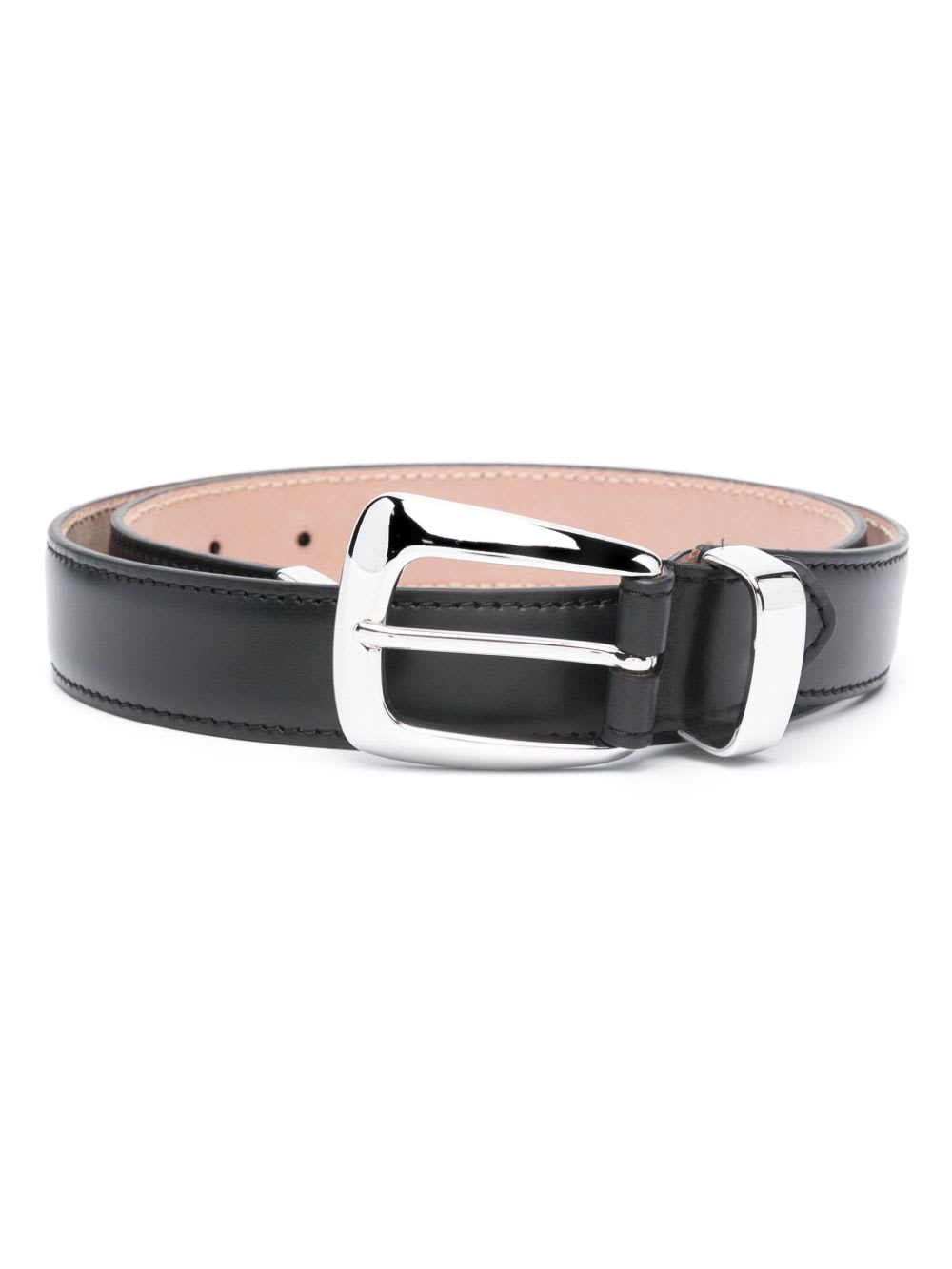 Khaite Benny Leather Belt In Black